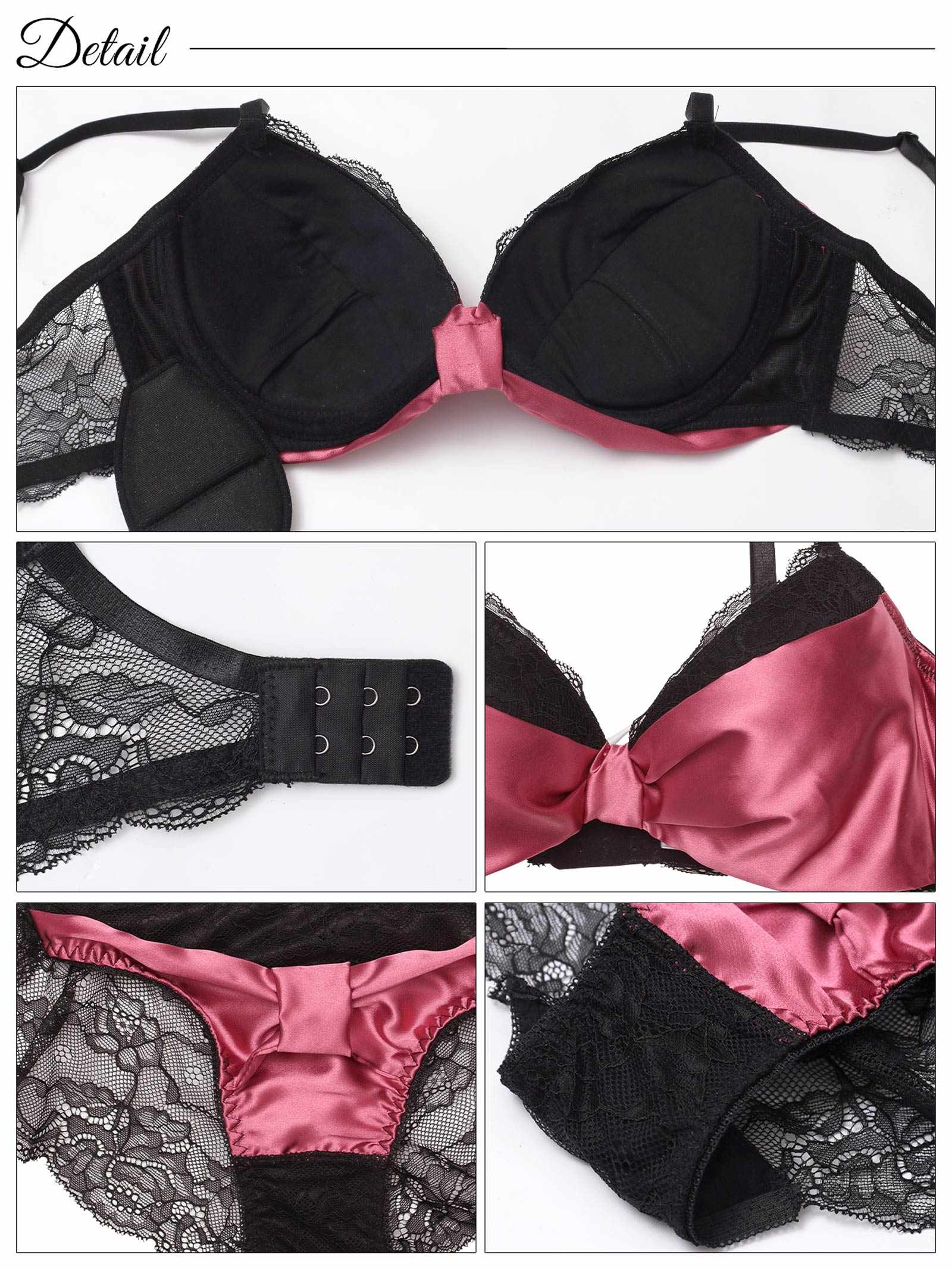 4/30新作!【三上悠亜着用】【EFサイズ】メルティーサテンリボン育乳脇高ブラジャー&バック透けフルバックショーツ