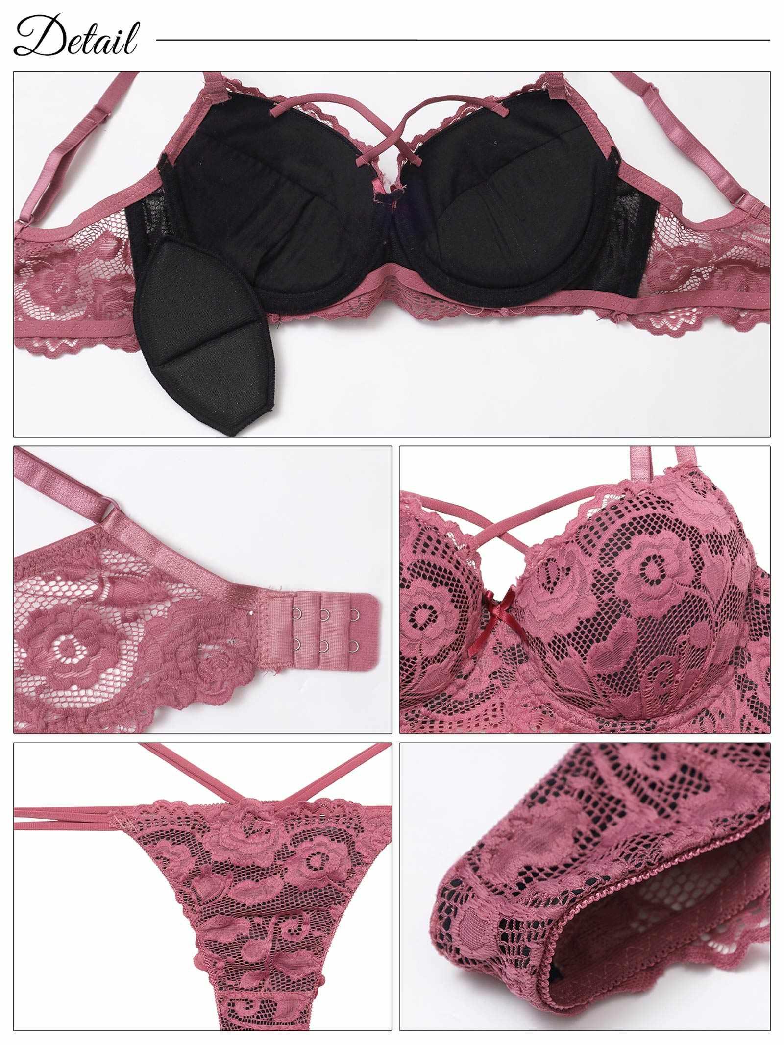1/22再販!【三上悠亜着用】ローズレーシィストリング育乳脇高ブラジャー&バック透けTバックショーツ - 【公式】247Lingerie