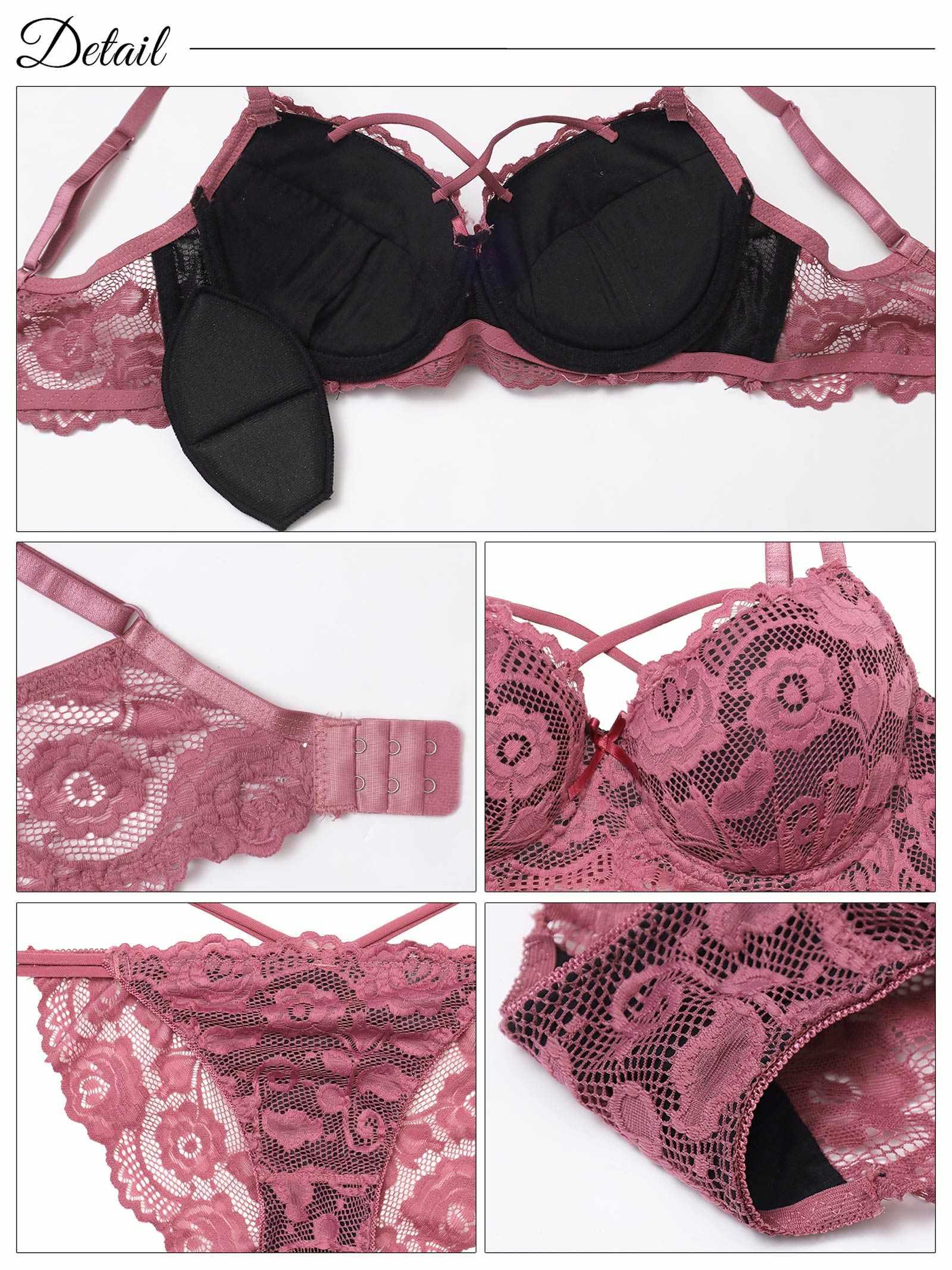 1/22再販!【三上悠亜着用】【EFサイズ】ローズレーシィストリング育乳脇高ブラジャー&バック透けフルバックショーツ - 【公式】247Lingerie