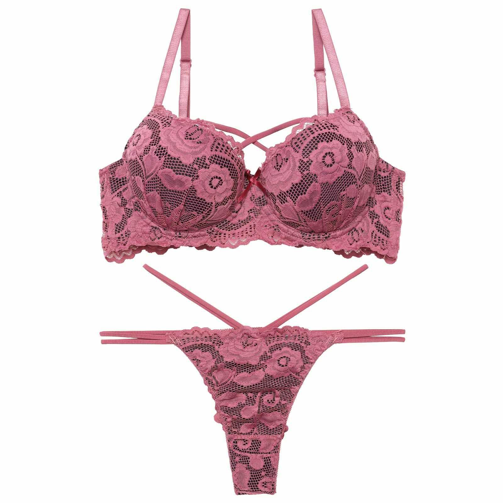 1/22再販!【三上悠亜着用】【EFサイズ】ローズレーシィストリング育乳脇高ブラジャー&バック透けTバックショーツ - 【公式】247Lingerie