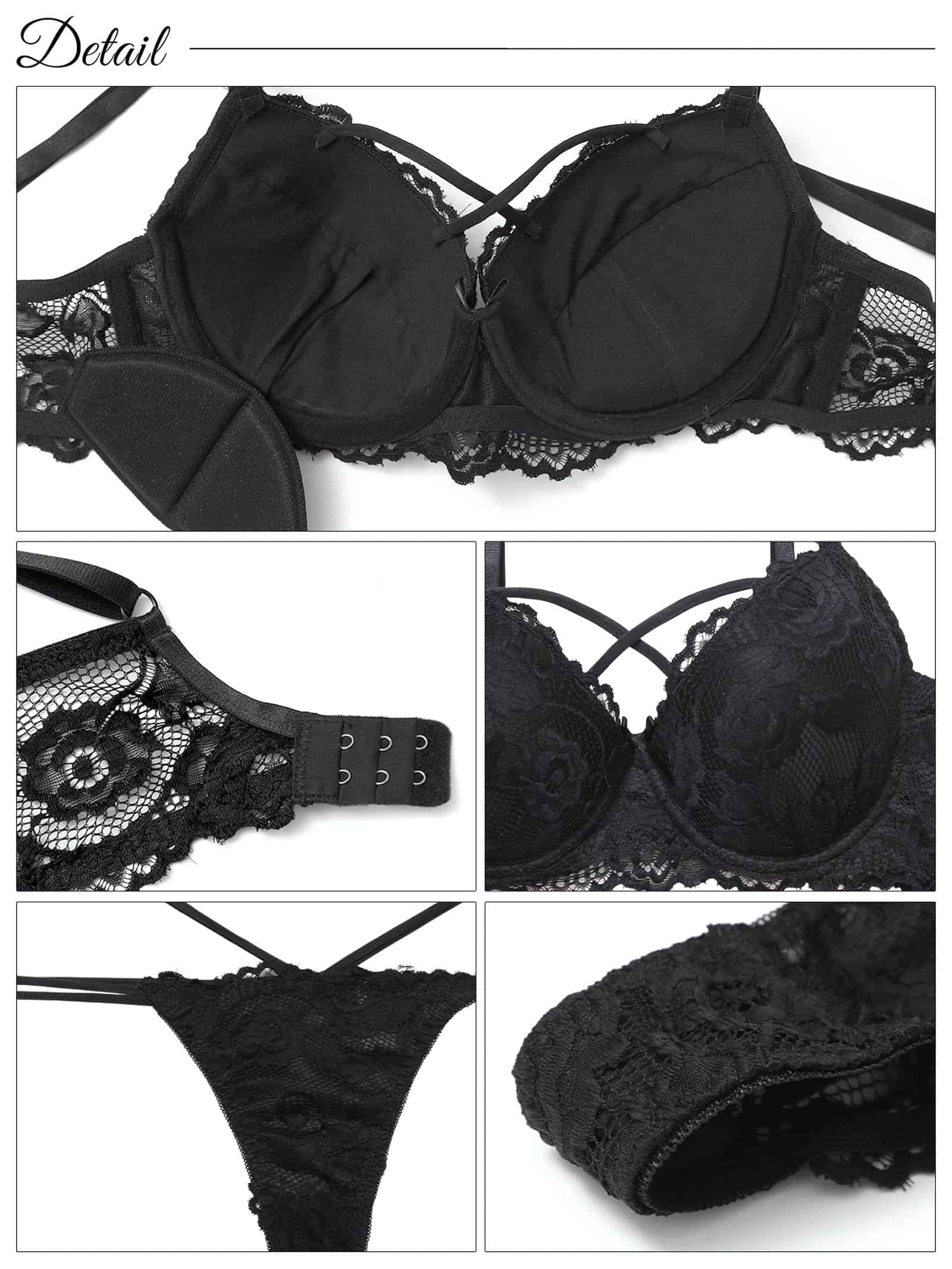 【三上悠亜着用】【EFサイズ】ローズレーシィストリング育乳脇高ブラジャー&バック透けTバックショーツ