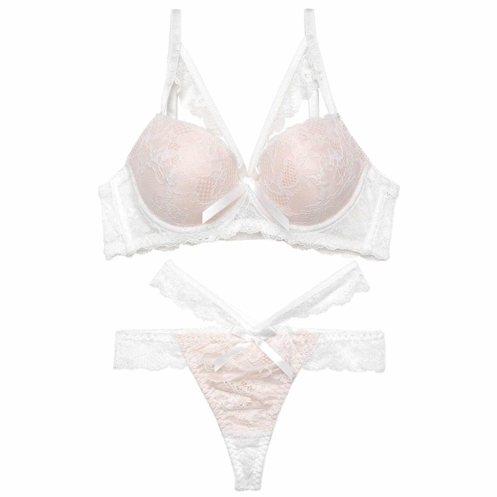 【EFサイズ】ラディアントコードレース育乳脇高ブラジャー&バック透けTバックショーツ - 【公式】247Lingerie