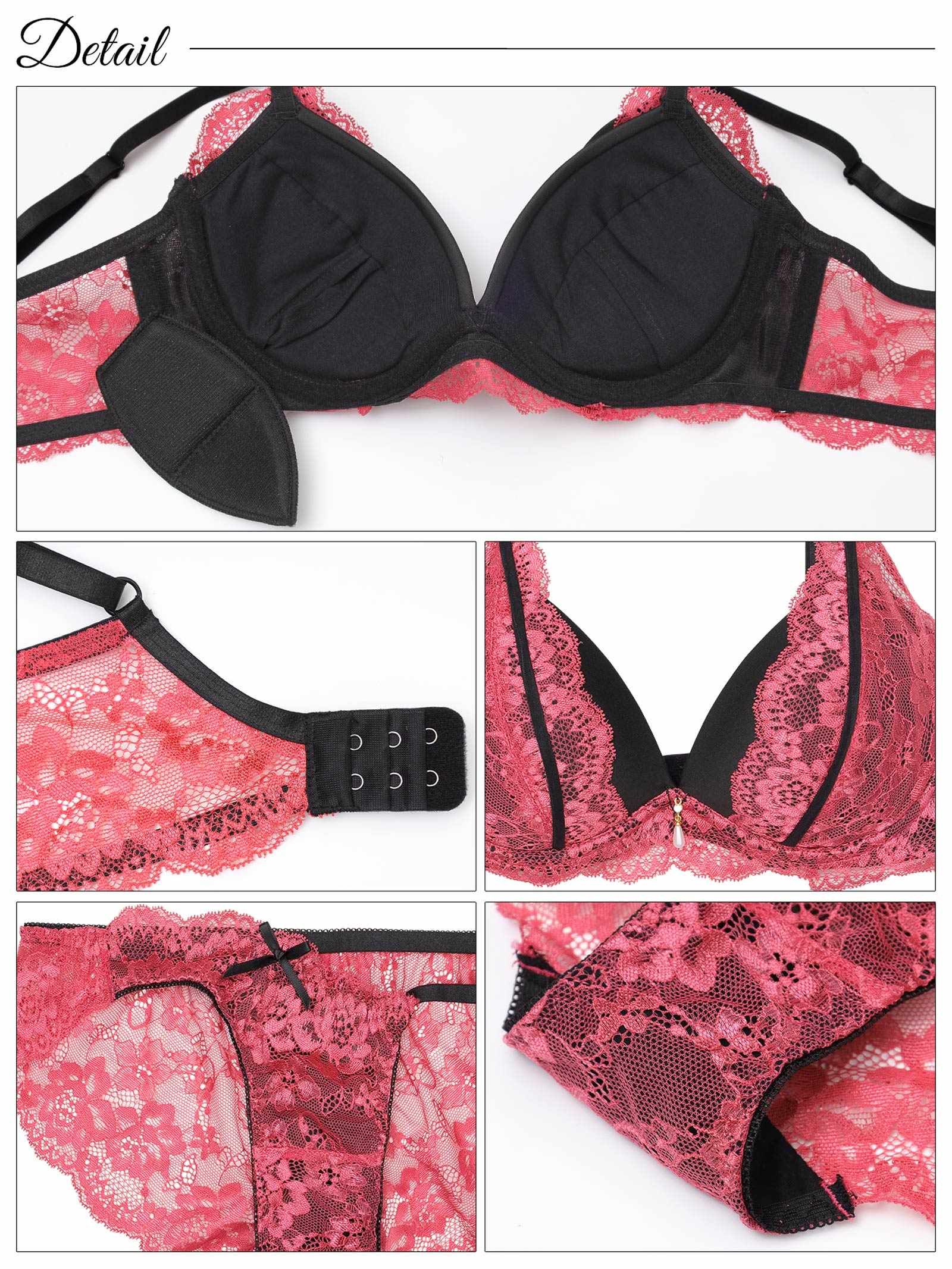 5/30新作!ディープグラマラスレーシィ育乳脇高ブラジャー&バック透けフルバックショーツ
