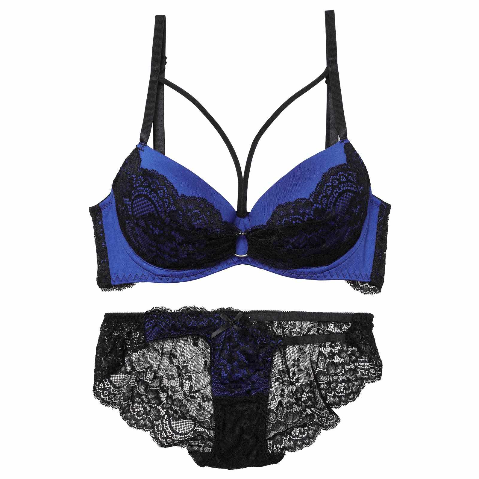 センシュアルネオンリングコード育乳脇高ブラジャー&バック透けフルバックショーツ