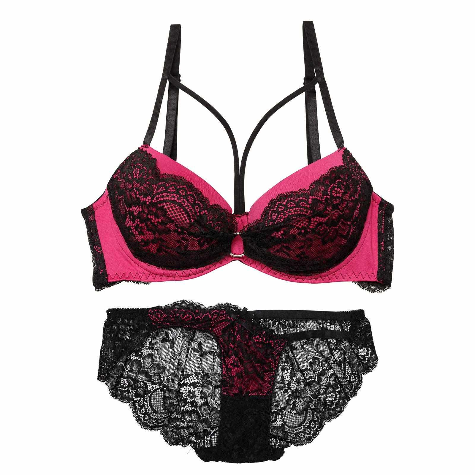 【EFサイズ】センシュアルネオンリングコードブラジャー&バック透けフルバックショーツ - 【公式】247Lingerie