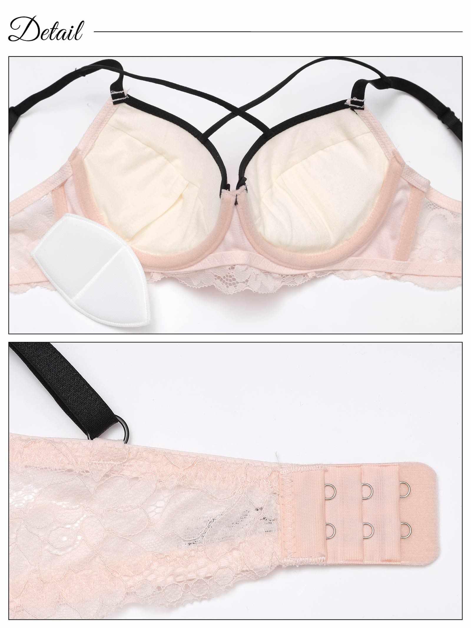 【EFサイズ】パイピングクロスレーシィブラジャー&バック透けTバックショーツ - 【公式】247Lingerie