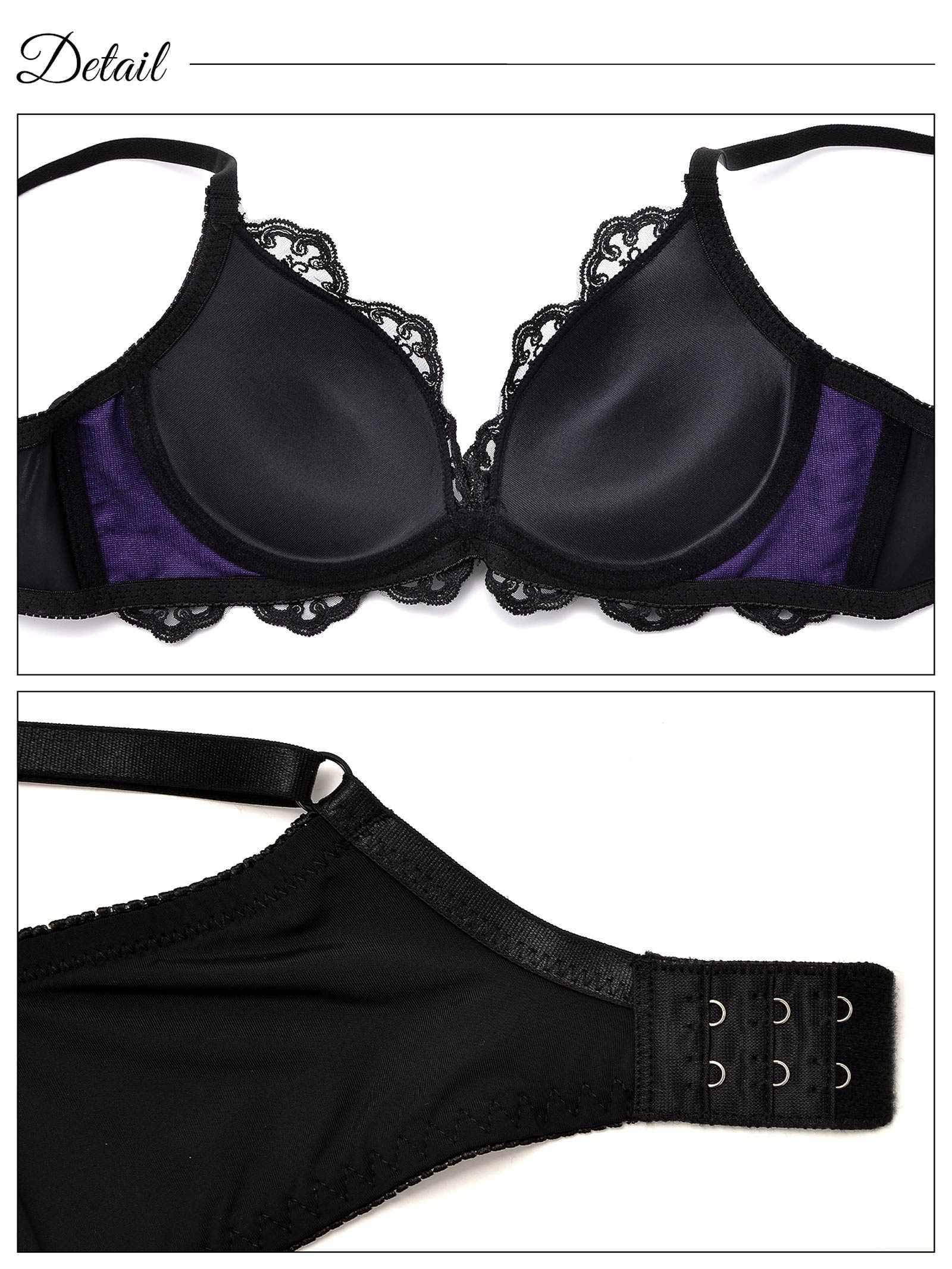 6/13新作!ダマスクサテンレース育乳脇高ブラジャー&フルバックショーツ