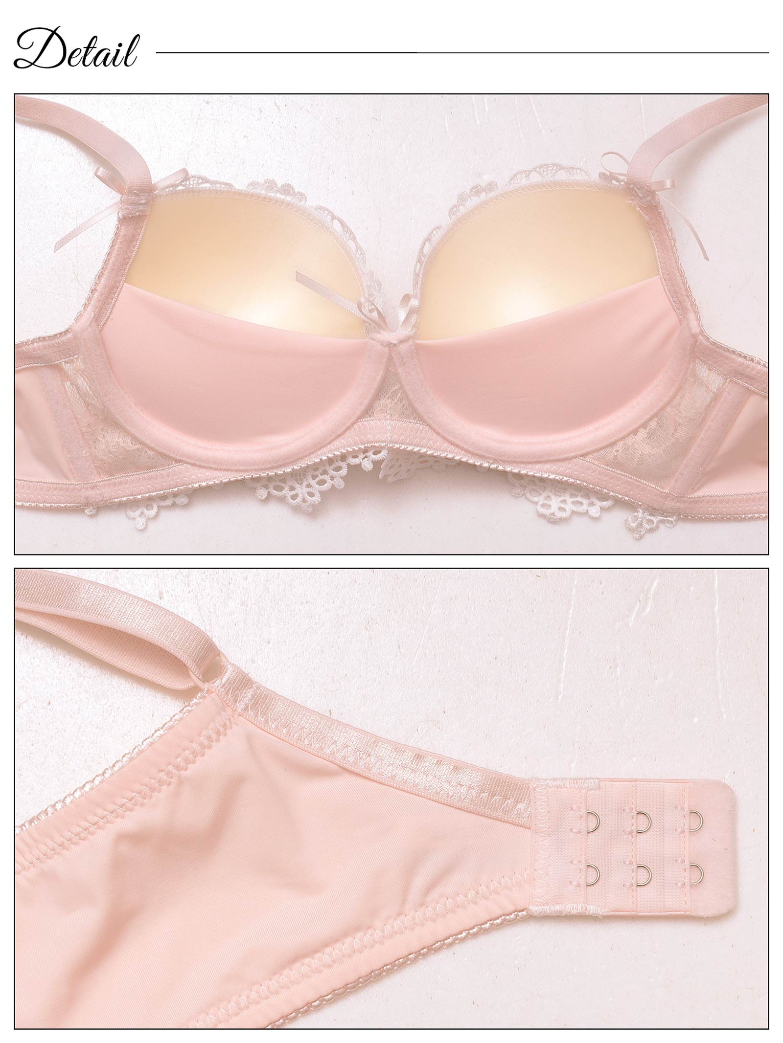 6/27新作!【ノンワイヤー】ラブリーケミカルレース育乳脇高ブラジャー&フルバックショーツ