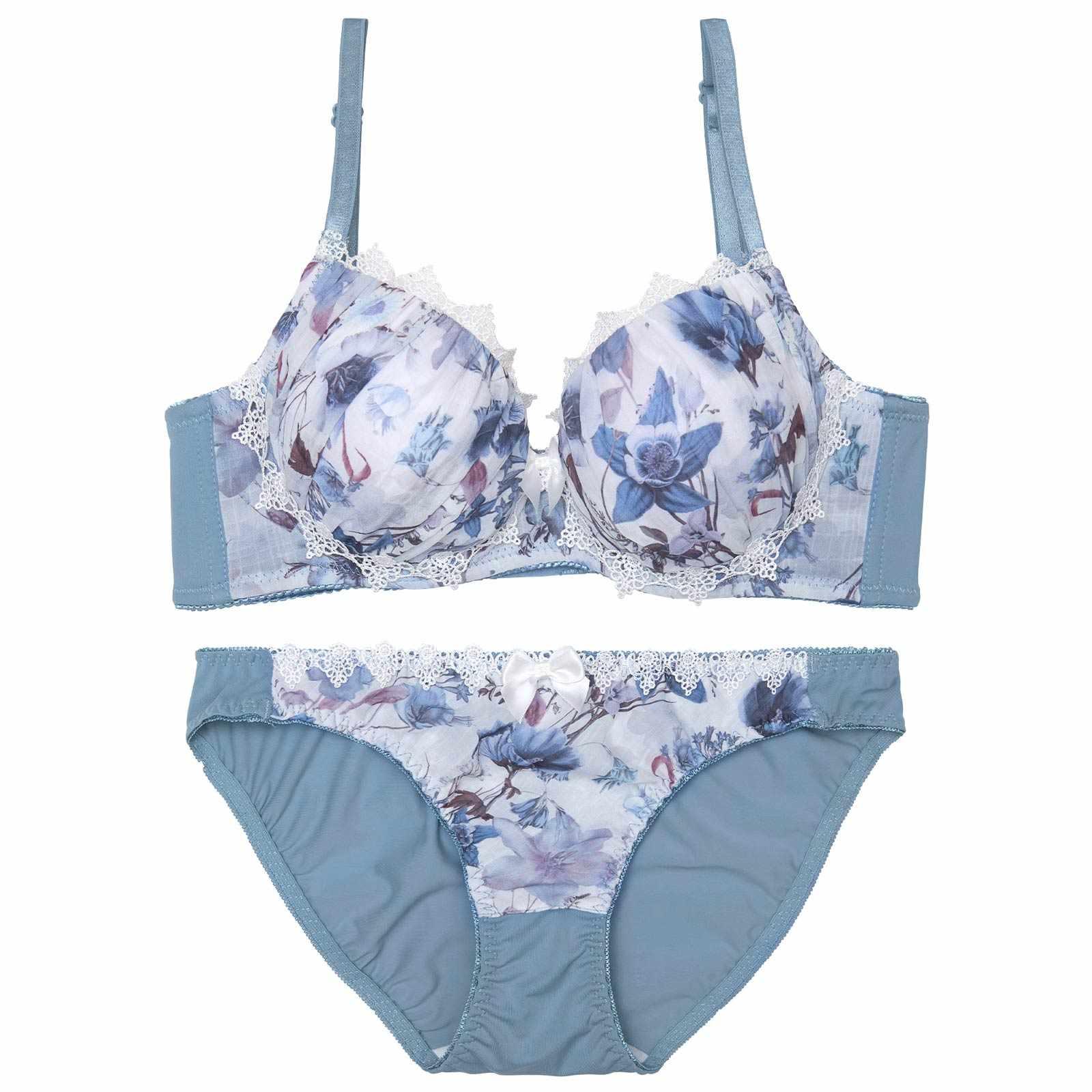 ヘブンリーフルール育乳脇高ブラジャー&フルバックショーツ