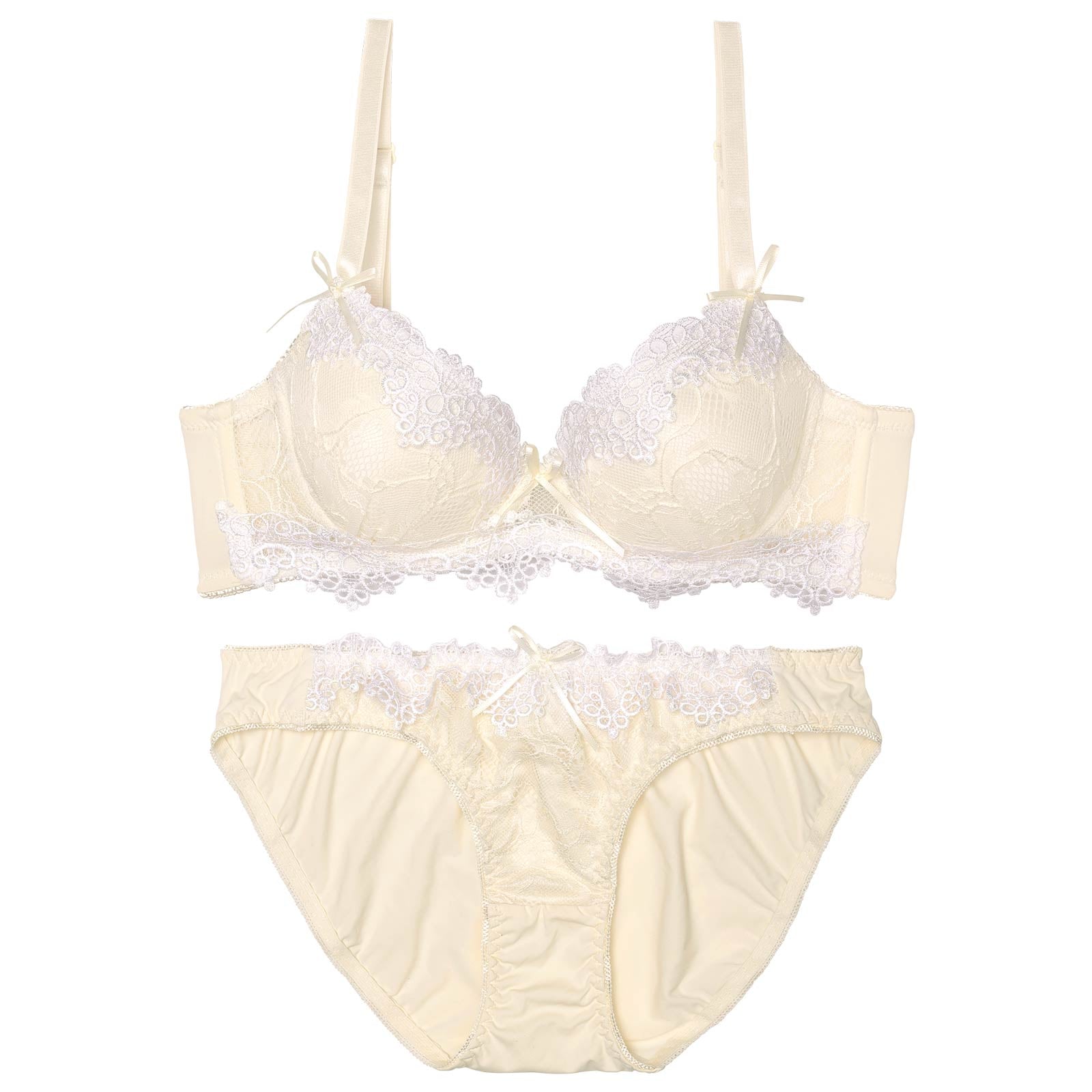 ラブリーケミカルレース育乳脇高ブラジャー&フルバックショーツ