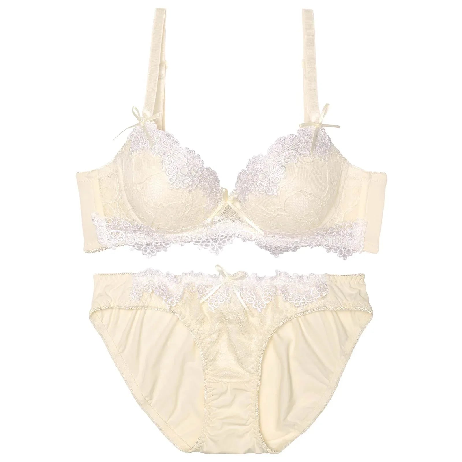 ラブリーケミカルレース育乳脇高ブラジャー&フルバックショーツ