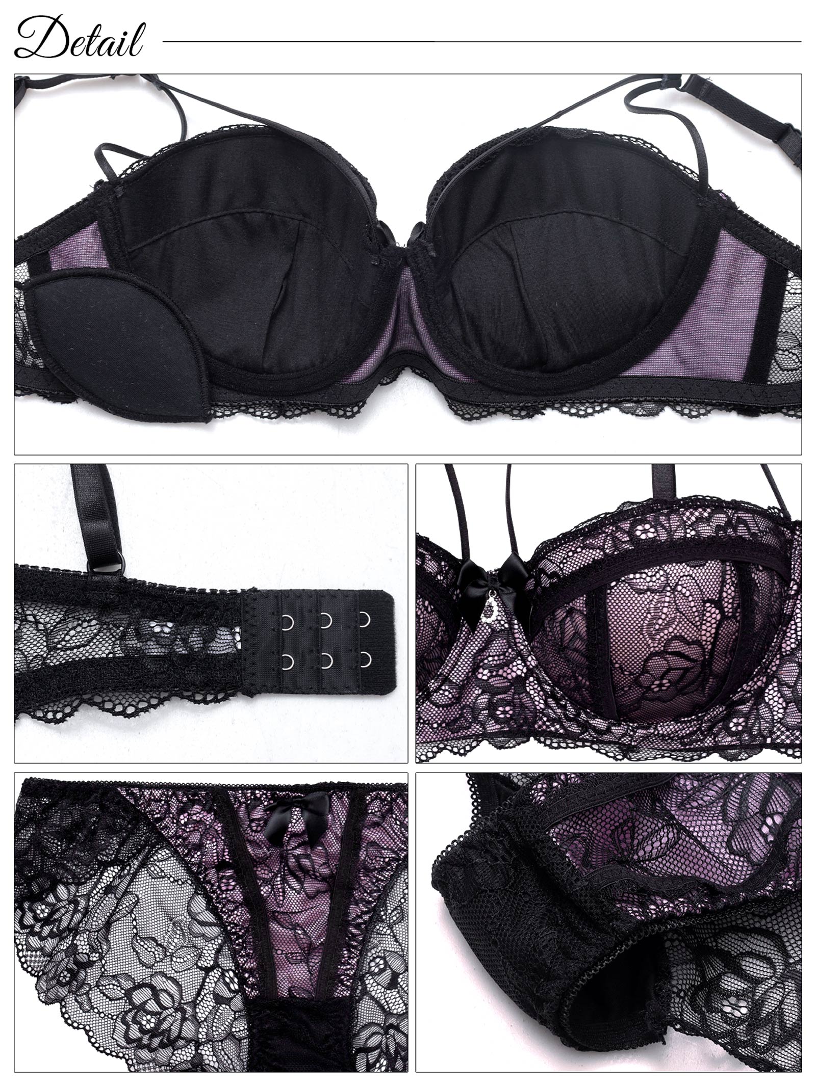 6/27新作!【EFサイズ】マジェスティックシアーレーシィブラジャー&バック透けフルバックショーツ