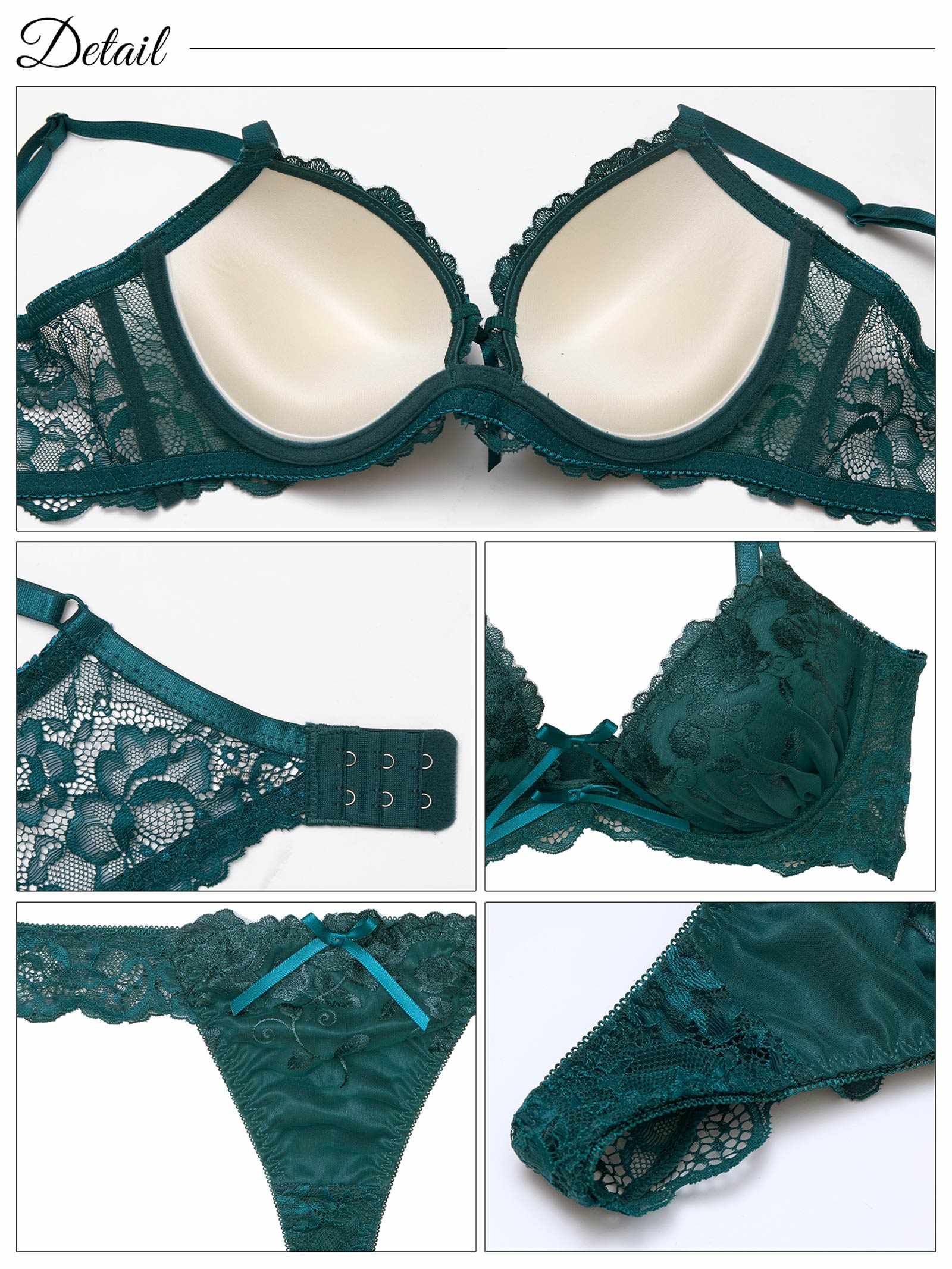 7/16新作!【三上悠亜着用】【EFサイズ】ブロッサムコードリボン育乳脇高ブラジャー&バック透けTバックショーツ