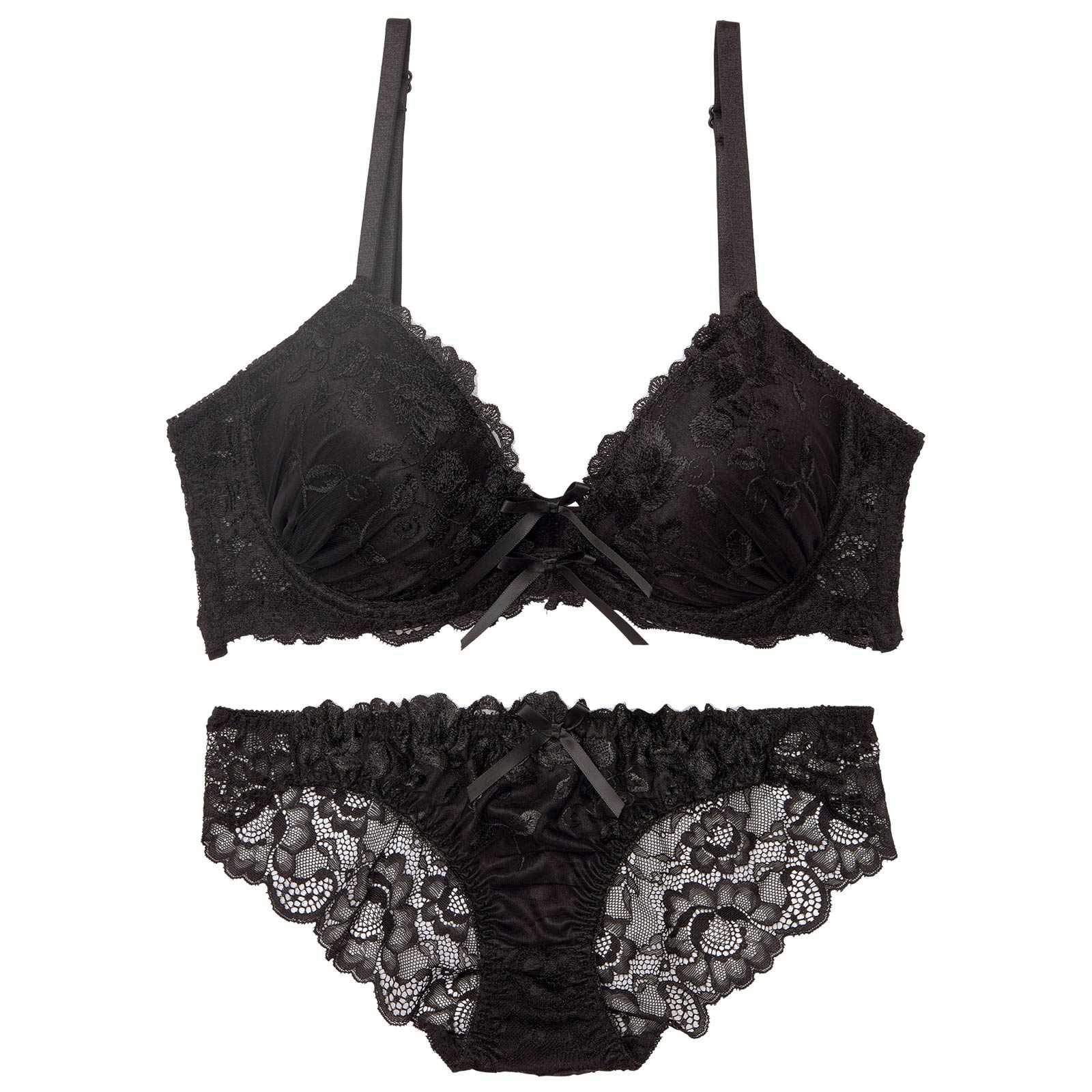 【三上悠亜着用】【GHサイズ】ブロッサムコードリボン育乳脇高ブラジャー&バック透けフルバックショーツ