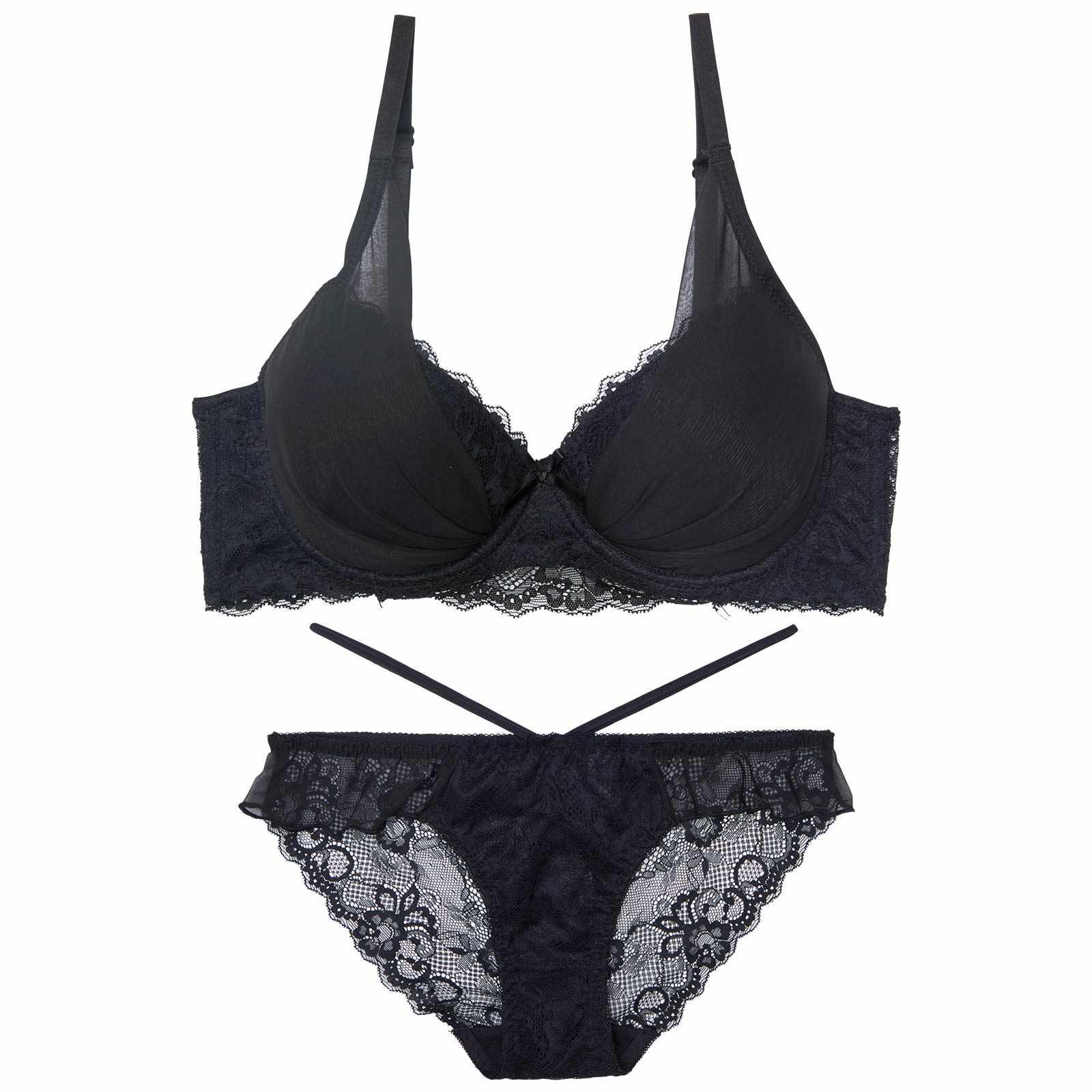 【三上悠亜着用】ラグジュアリーチュールカップ育乳脇高ブラジャー&バック透けフルバックショーツ