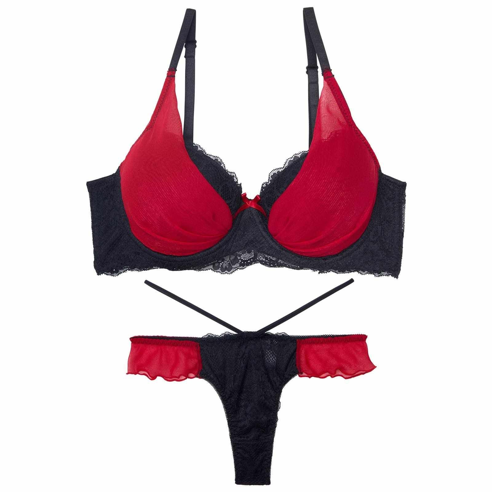 【三上悠亜着用】【EFサイズ】ラグジュアリーチュールカップ育乳脇高ブラジャー&バック透けTバックショーツ