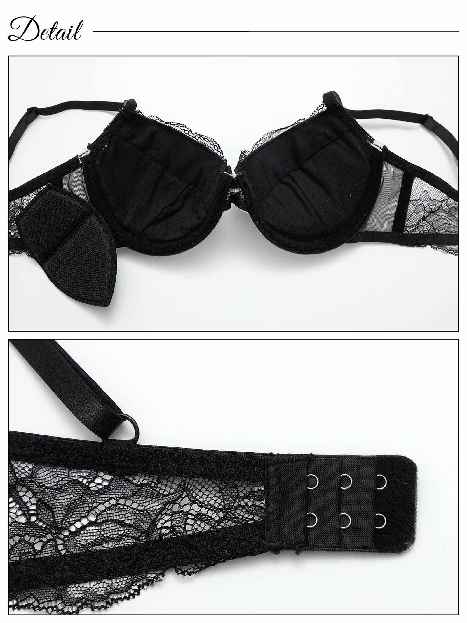 6/20新作!【EFサイズ】ブリリアントサテンレーシィブラジャー&バック透けフルバックショーツ