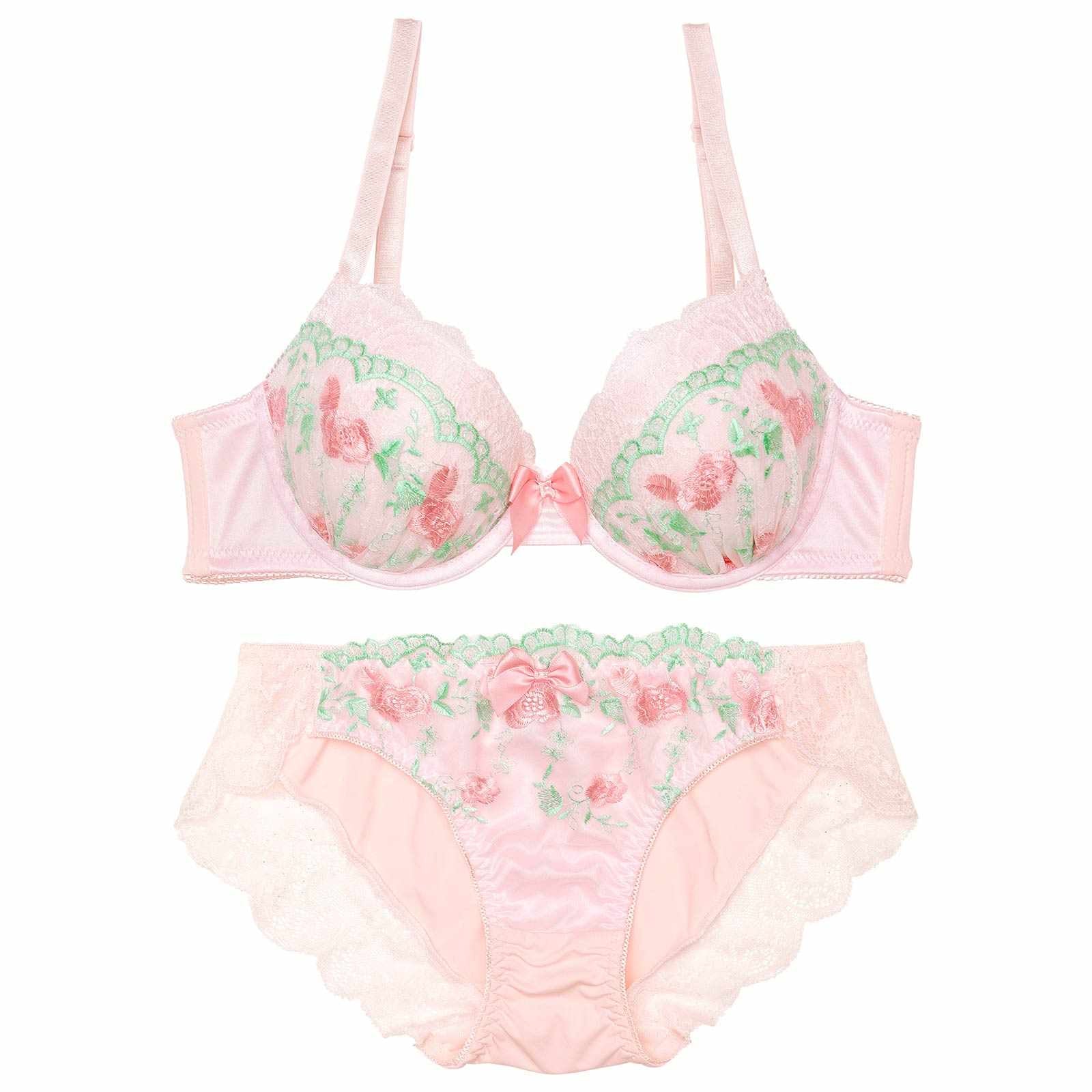 プリマヴェーラローズ育乳脇高ブラジャー&フルバックショーツ