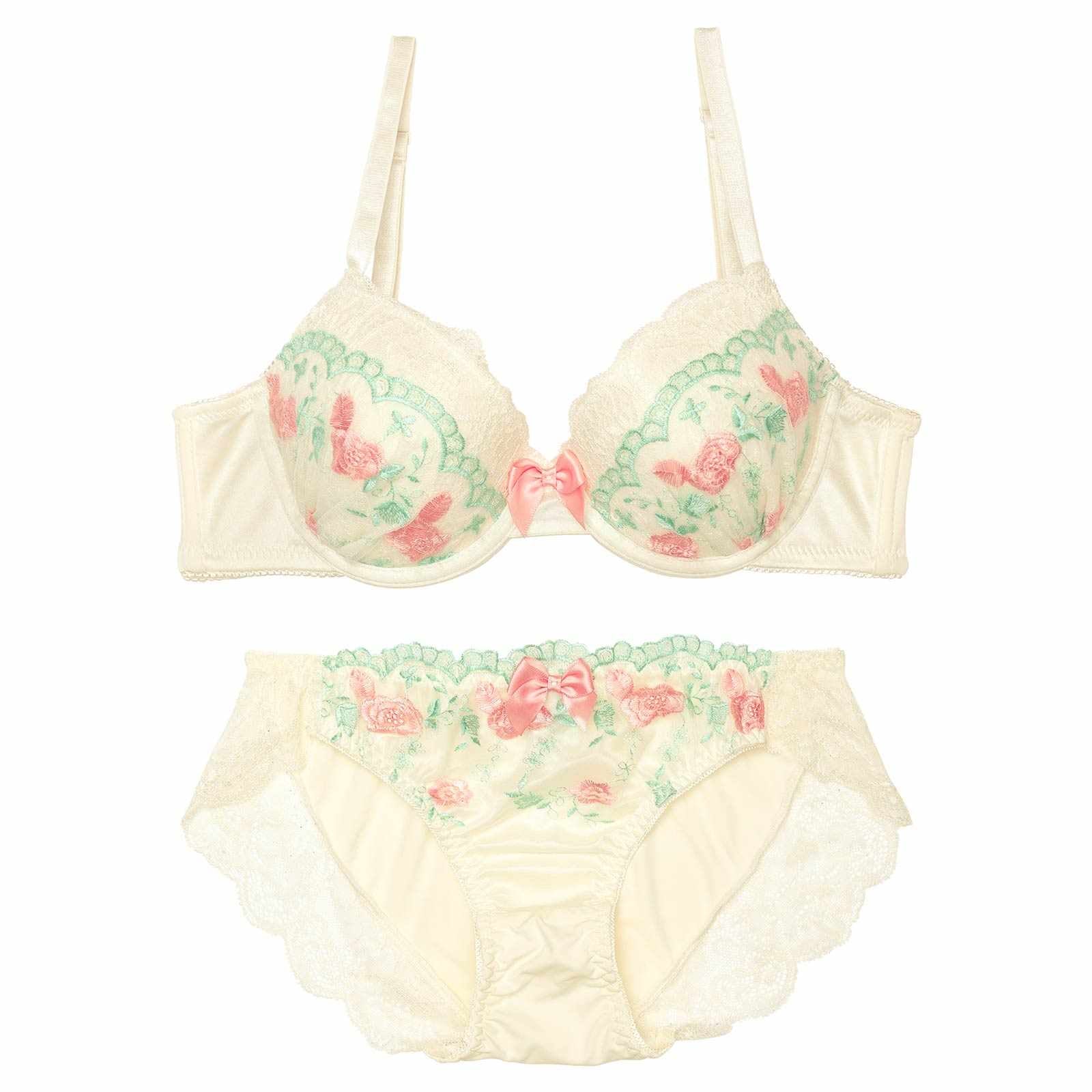 プリマヴェーラローズ育乳脇高ブラジャー&フルバックショーツ