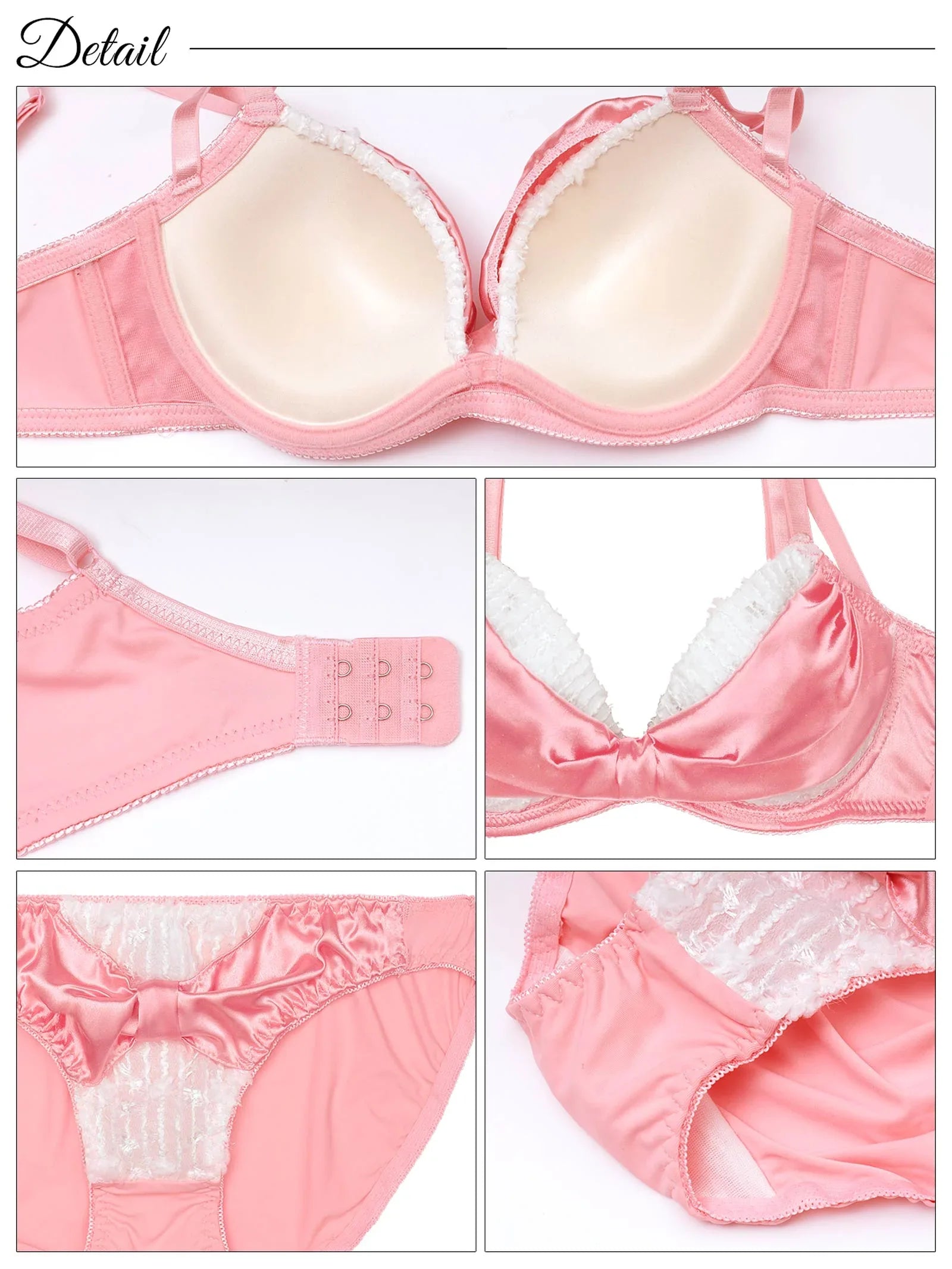 8/13新作!【かとゆり着用】プリティーグロスリボン育乳脇高ブラジャー&フルバックショーツ