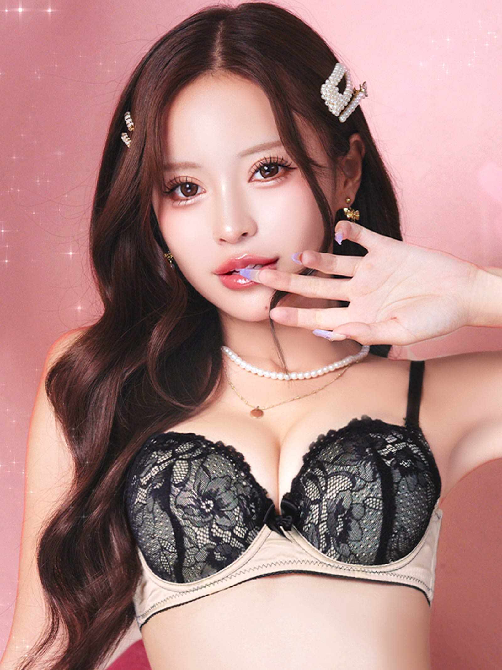 9/15新作!ロマンティックビターレースブラジャー&フルバックショーツ