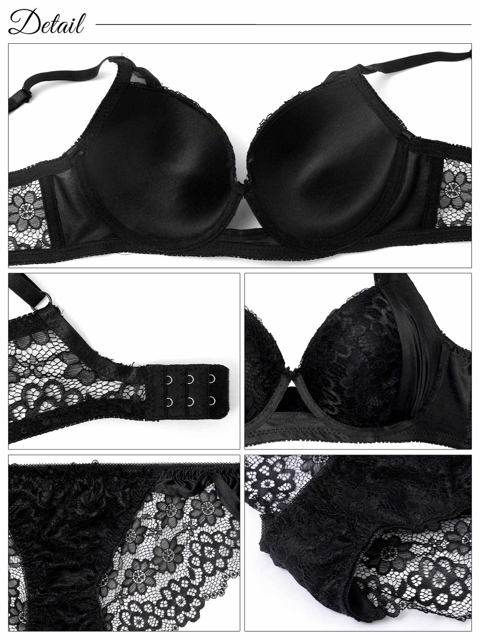 7/30新作!【三上悠亜着用】【EFサイズ】ノーブルレーシィホール育乳脇高ブラジャー&バック透けフルバックショーツ