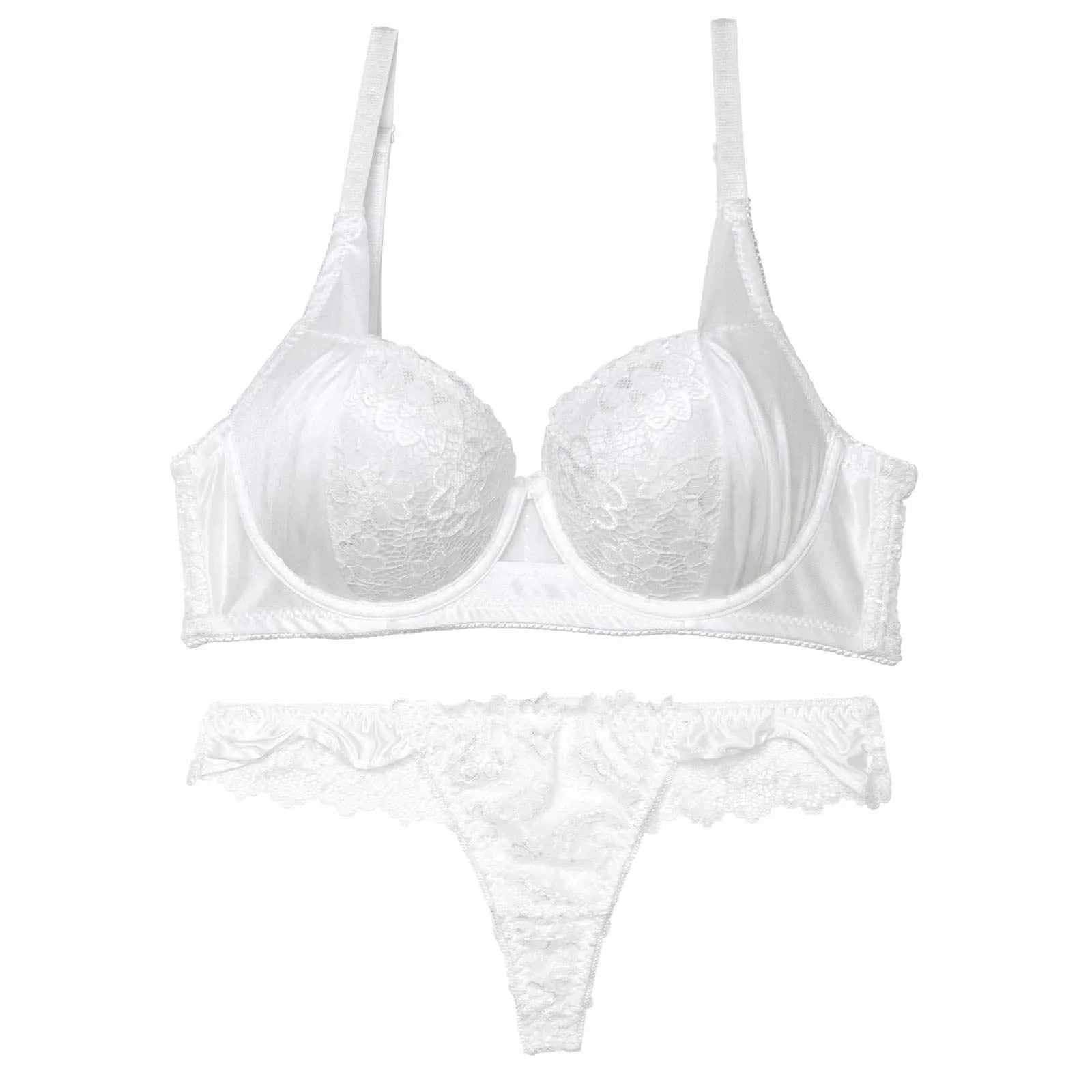 【三上悠亜着用】【EFサイズ】ノーブルレーシィホール育乳脇高ブラジャー&バック透けTバックショーツ