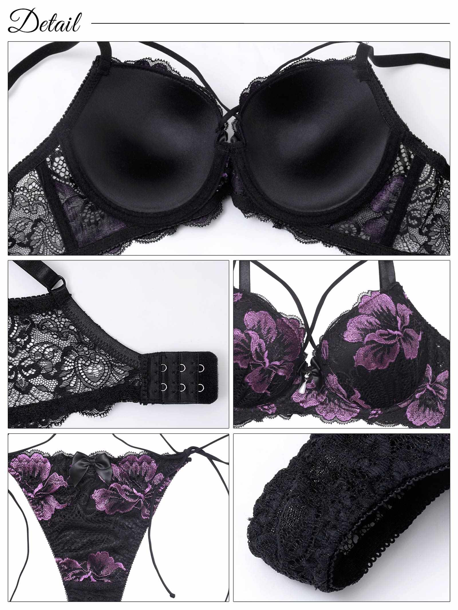 8/20新作!【三上悠亜着用】マジェスティックフルール育乳脇高ブラジャー&バック透けサイド紐Tバックショーツ