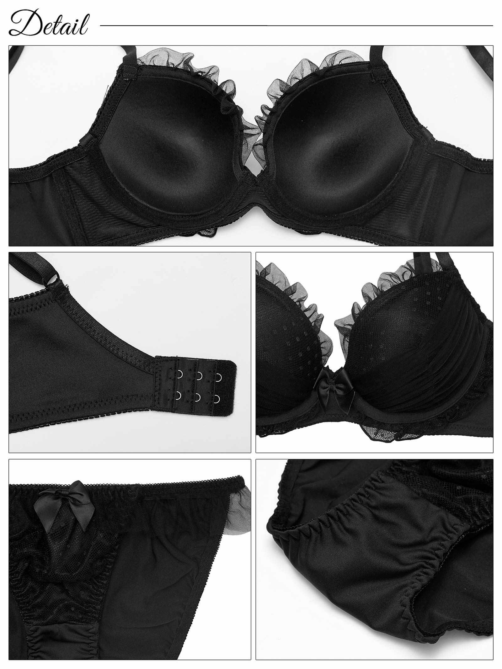 9/10新作!メロウドットチュール育乳脇高ブラジャー&フルバックショーツ
