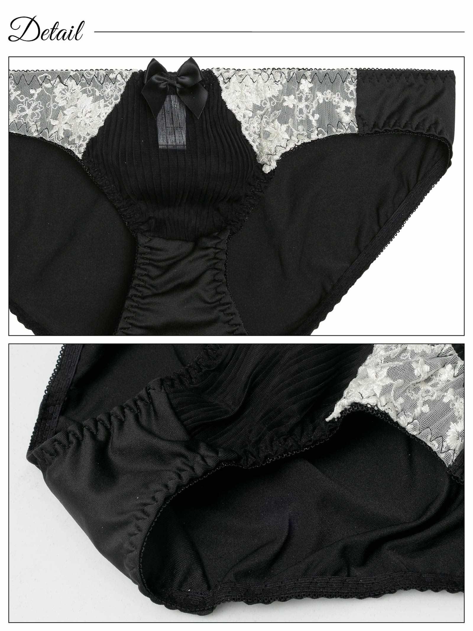 10/15新作!プリーツフラワーレースブラジャー&フルバックショーツ