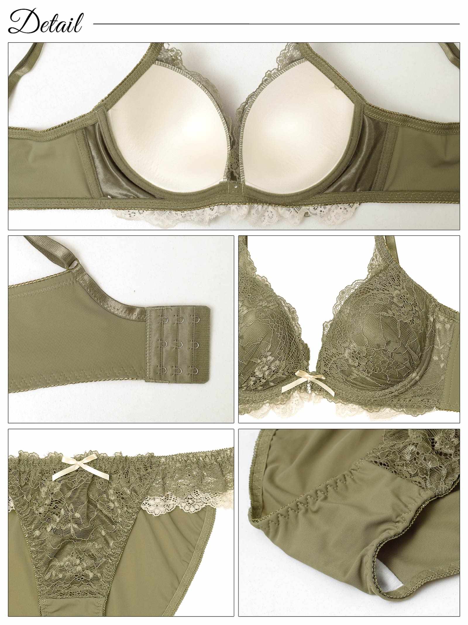 9/15新作!エレガントバイカラーレース育乳脇高ブラジャー&フルバックショーツ