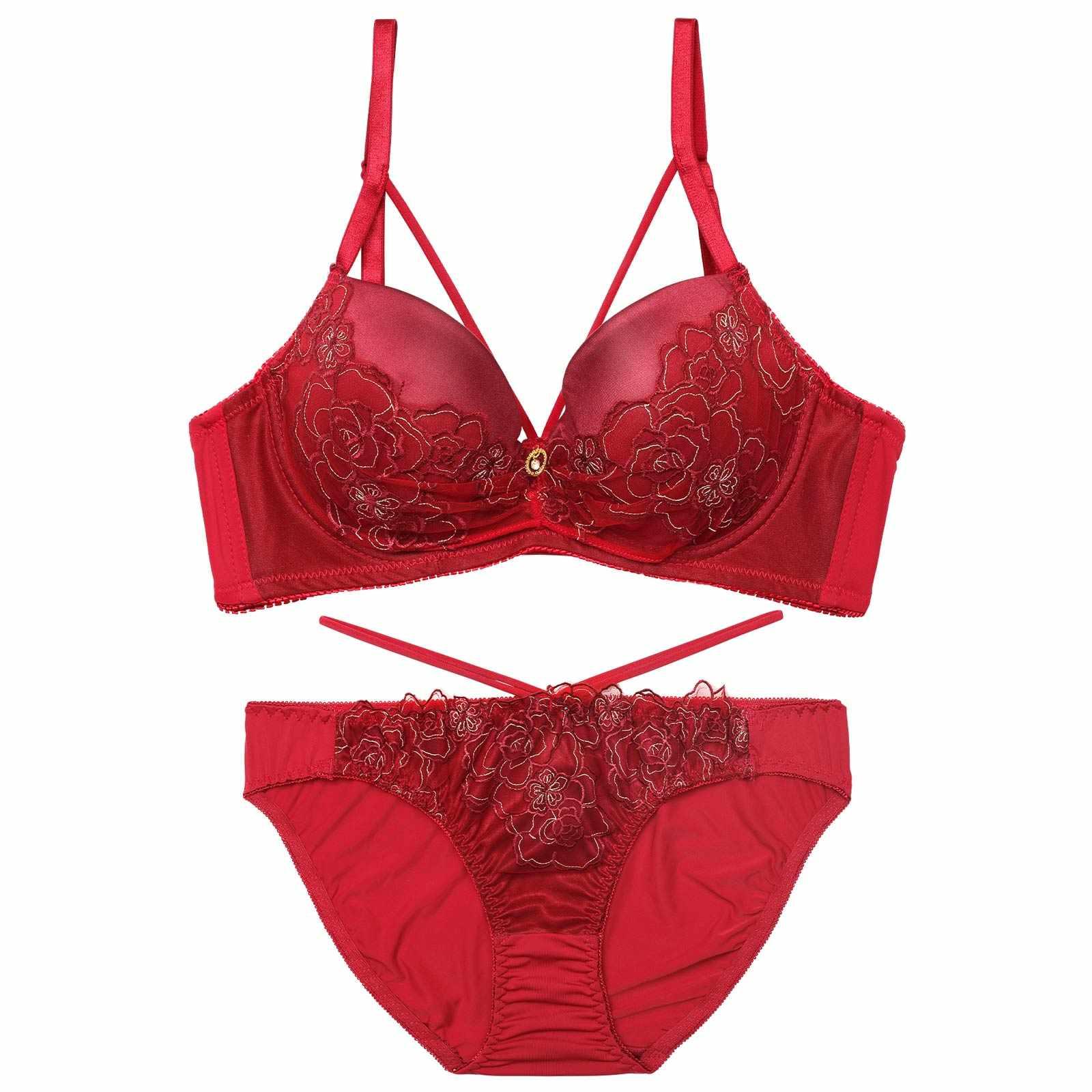 【三上悠亜着用】グラマラスコードフラワー育乳脇高ブラジャー&フルバックショーツ