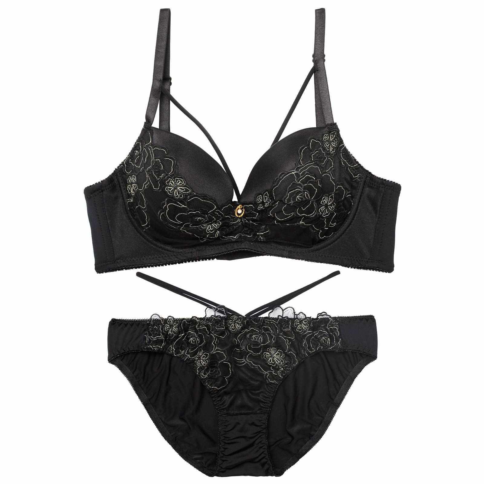 【三上悠亜着用】グラマラスコードフラワー育乳脇高ブラジャー&フルバックショーツ