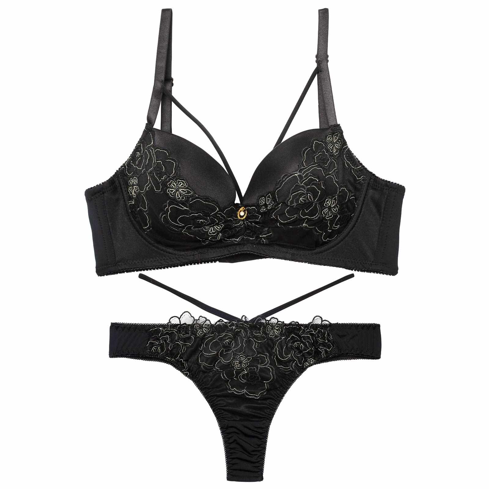 【三上悠亜着用】グラマラスコードフラワー育乳脇高ブラジャー&Tバックショーツ