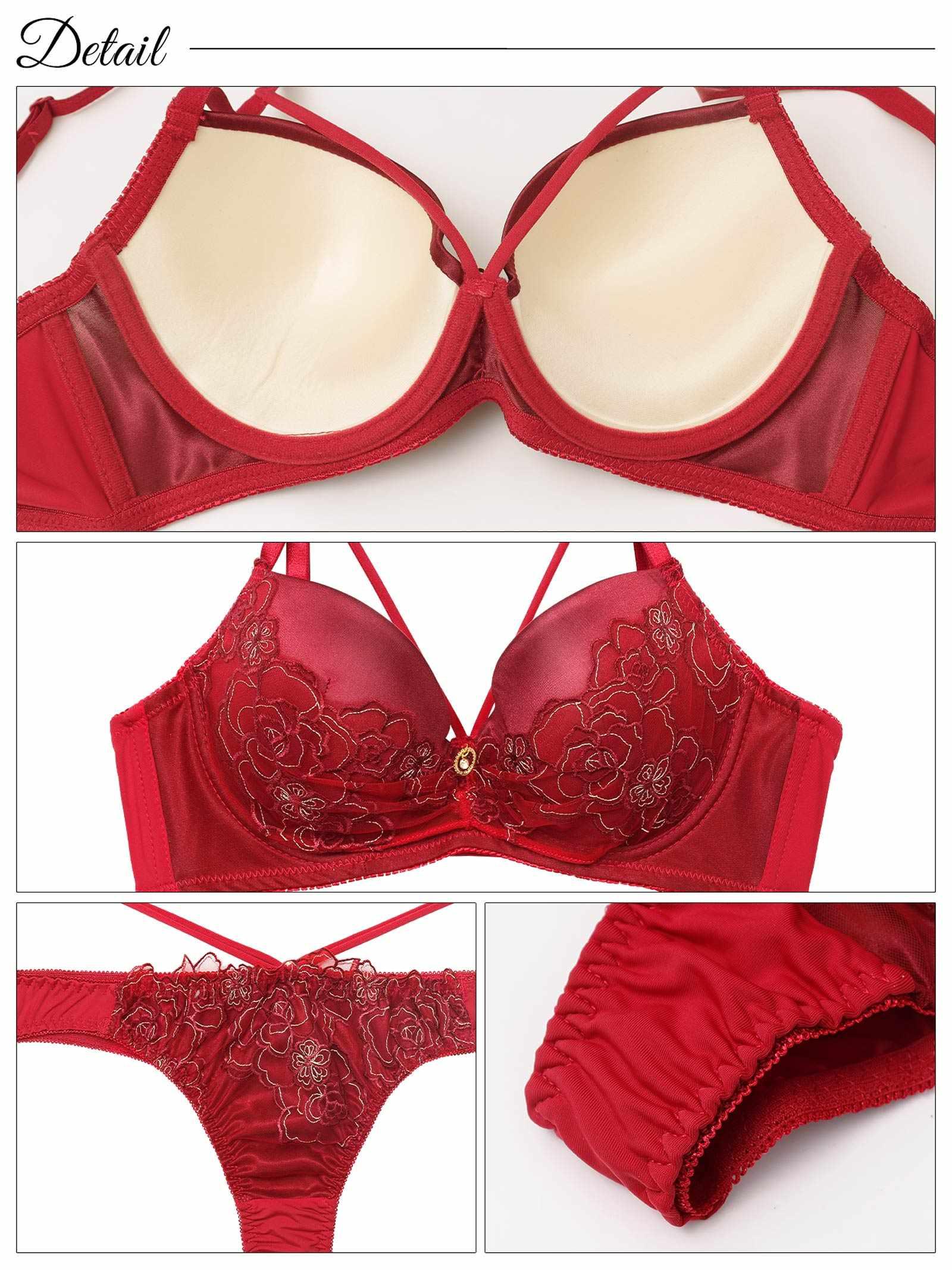 10/1新作!【三上悠亜着用】【EFサイズ】グラマラスコードフラワー育乳脇高ブラジャー&Tバックショーツ