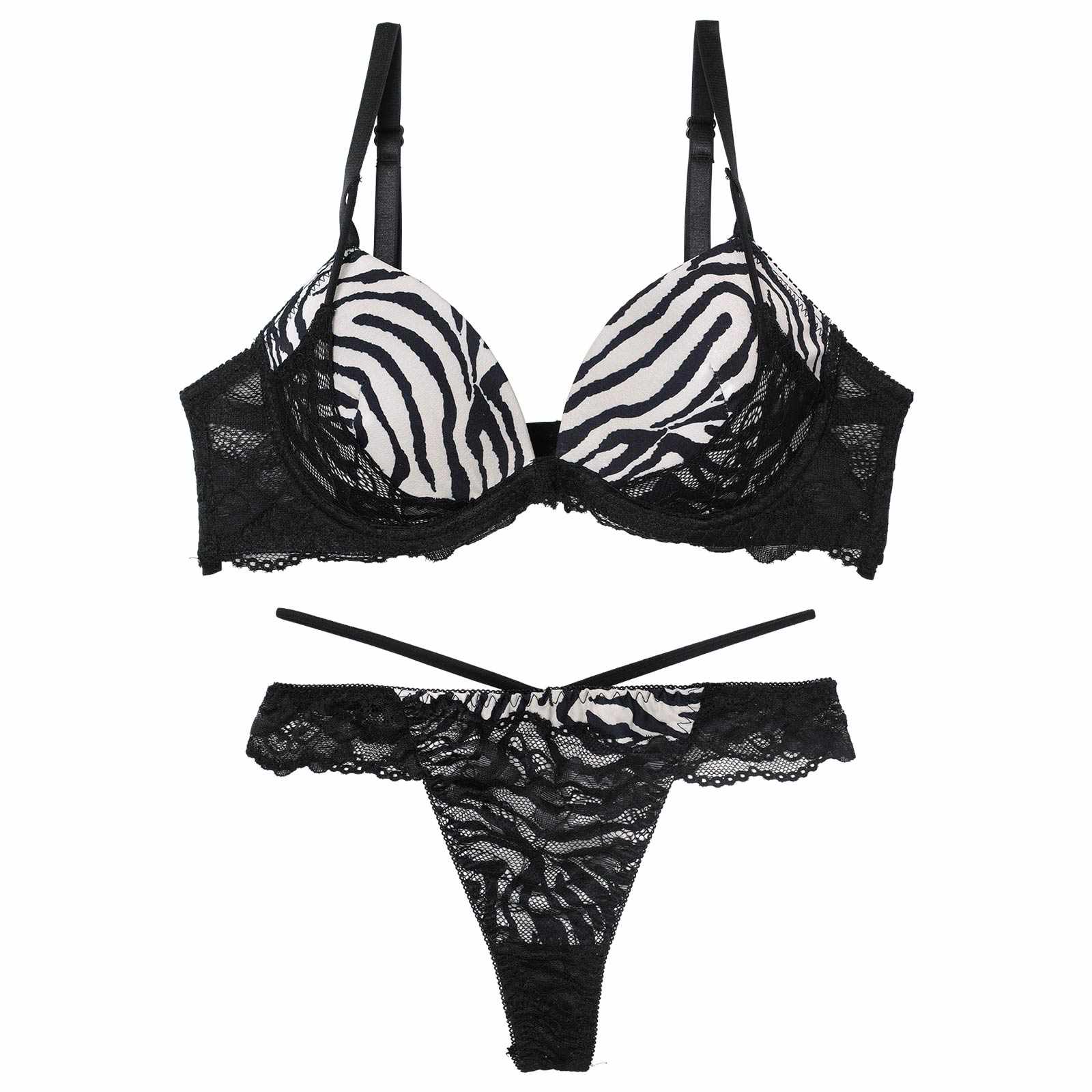 12/5再販!【EFサイズ】ビターアニマルレーシィブラジャー&バック透けTバックショーツ