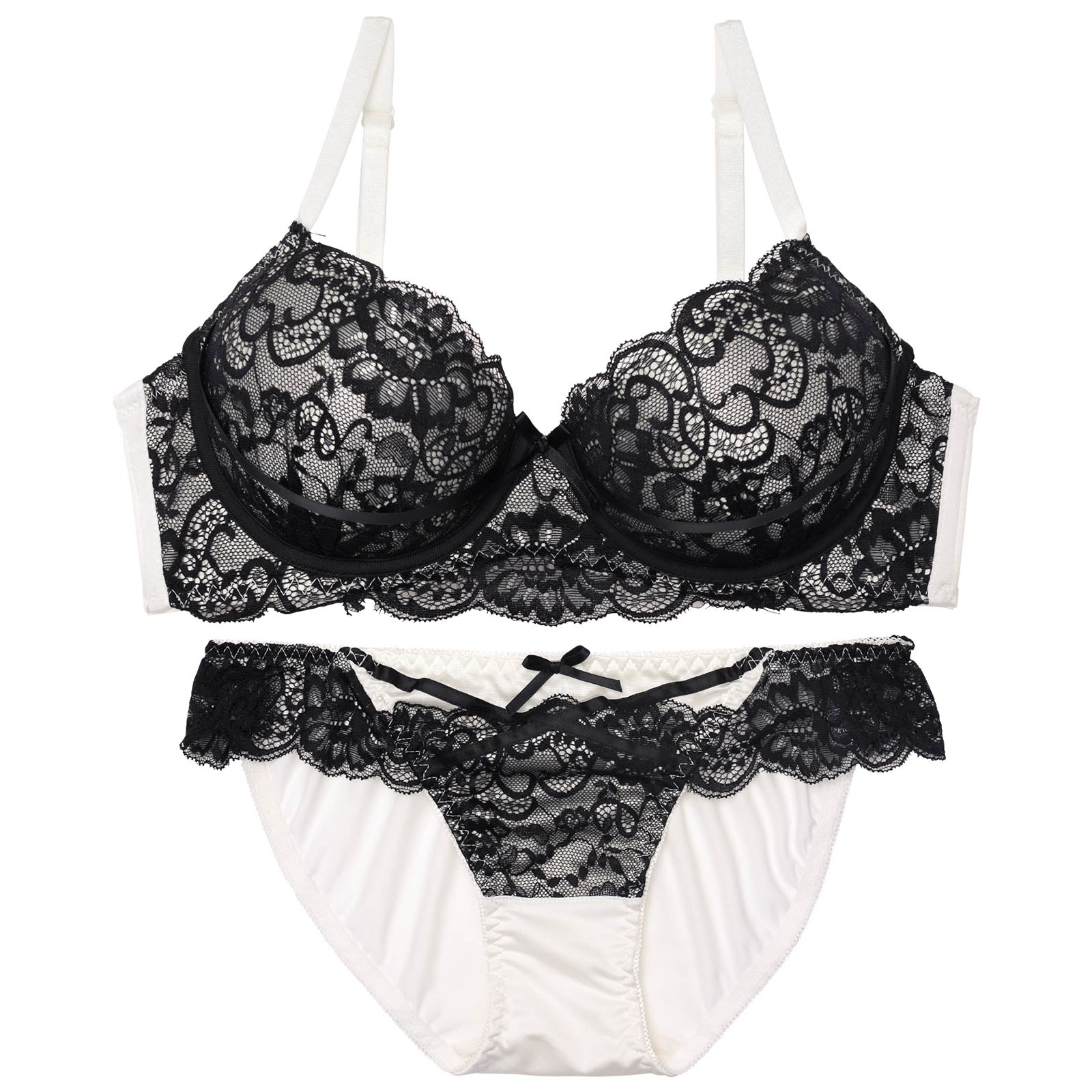 ロマンスレーシィコードブラジャー&フルバックショーツ