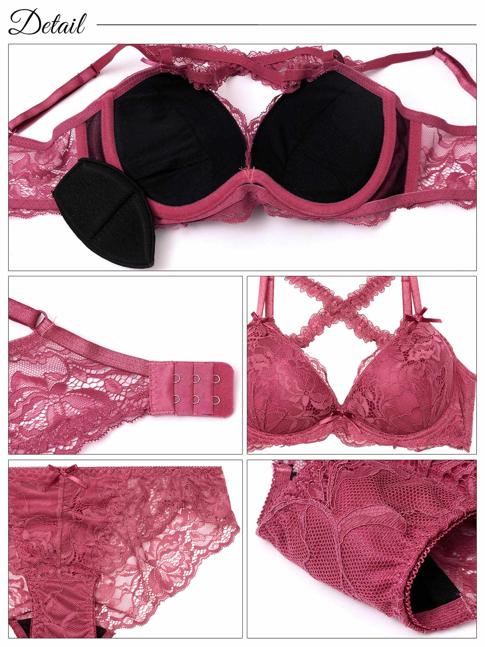 9/3新作!【三上悠亜着用】ロマンティックレーシィクロス育乳脇高ブラジャー&バック透けフルバックショーツ