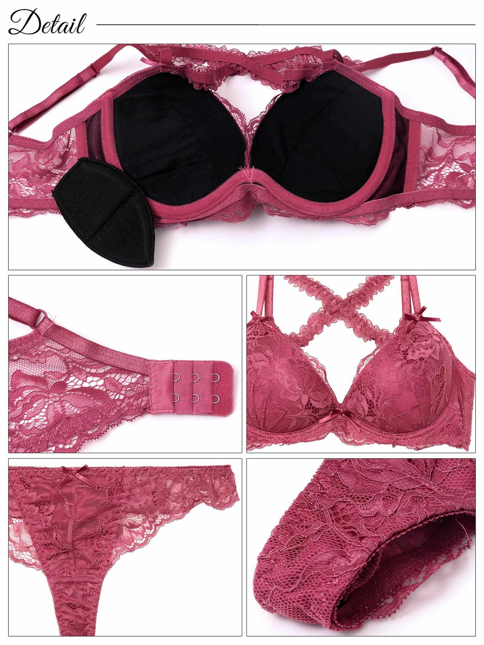 9/3新作!【三上悠亜着用】ロマンティックレーシィクロス育乳脇高ブラジャー&バック透けTバックショーツ