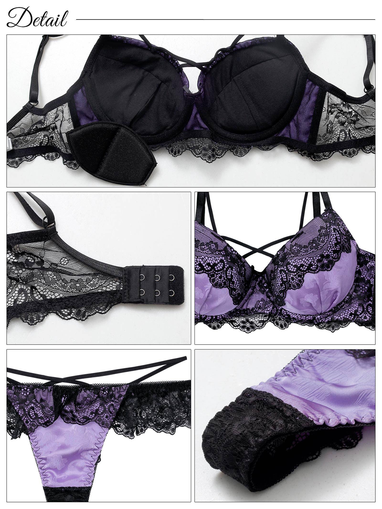 10/20新作!【EFサイズ】ヴィーナスレーシィクロス育乳脇高ブラジャー&バック透けTバックショーツ