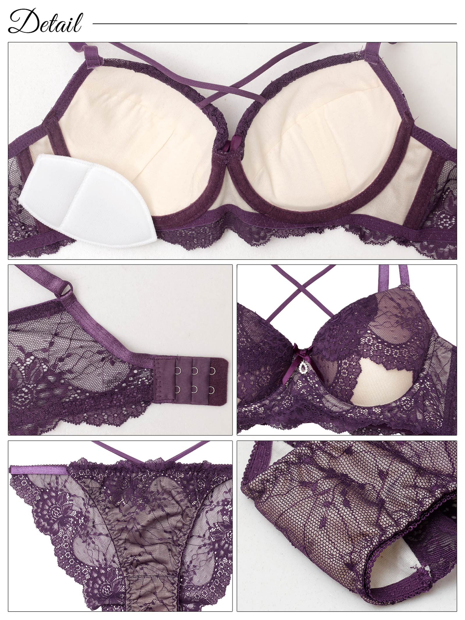 10/28再販!クロスカットアウトレーシィブラジャー&バック透けフルバックショーツ