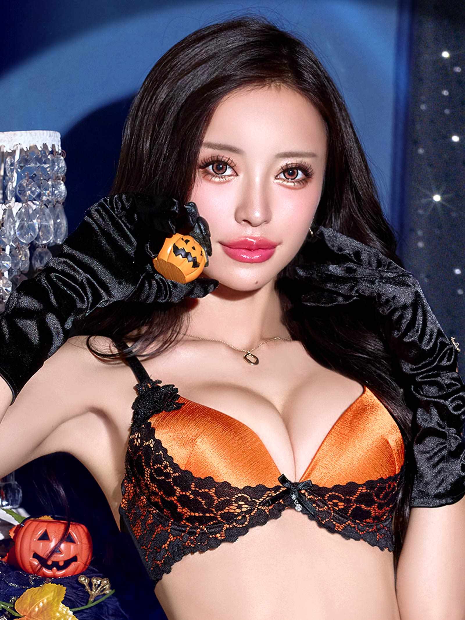 10/13新作!【EFサイズ】ナイトメアレースブラジャー&フルバックショーツ