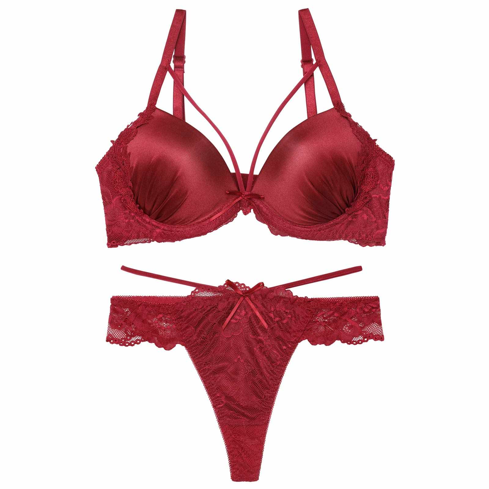 11/10新作!【EFサイズ】グロウサテンストリングブラジャー&バック透けTバックショーツ