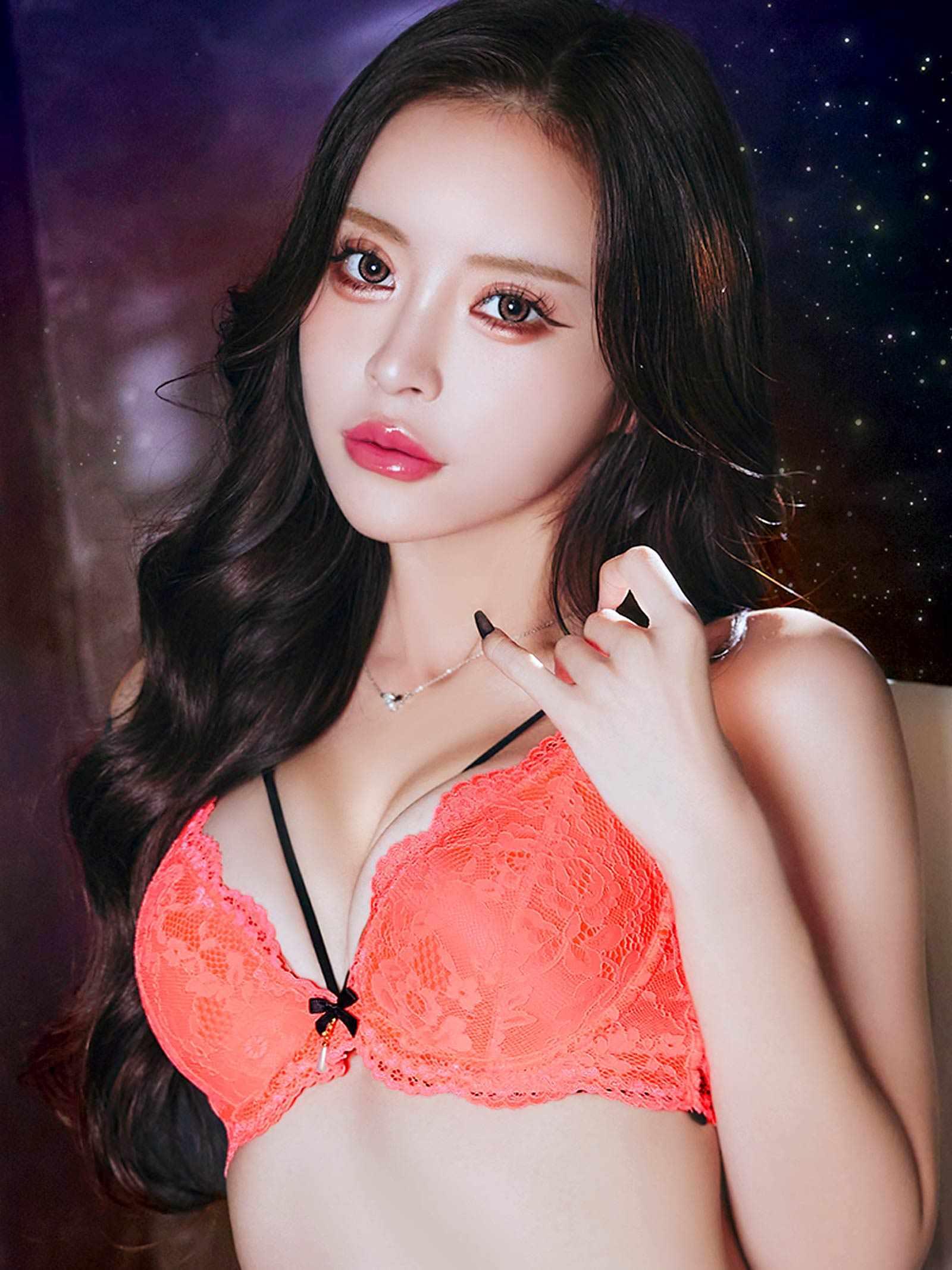 2/11新作!ネオンカラーレースコードブラジャー&バック透けTバックショーツ