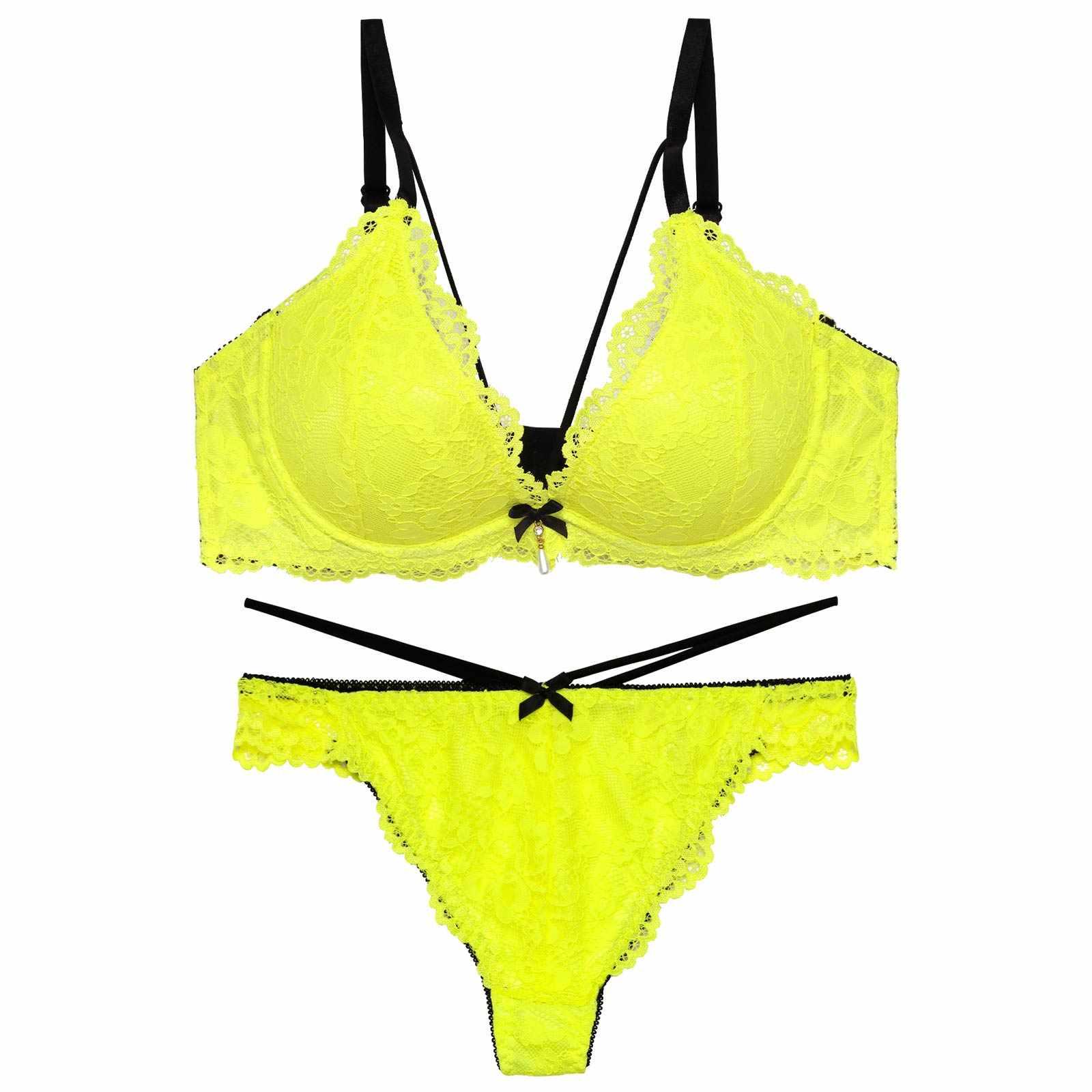 2/11新作!ネオンカラーレースコードブラジャー&バック透けTバックショーツ