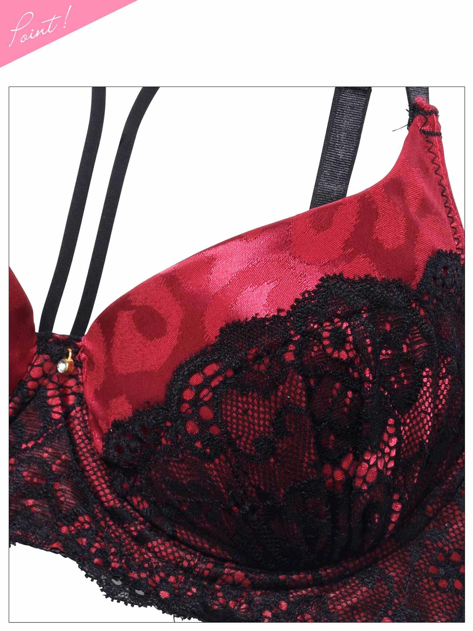 12/22新作!sexyサテンレオパードブラジャー&バック透けTバックショーツ