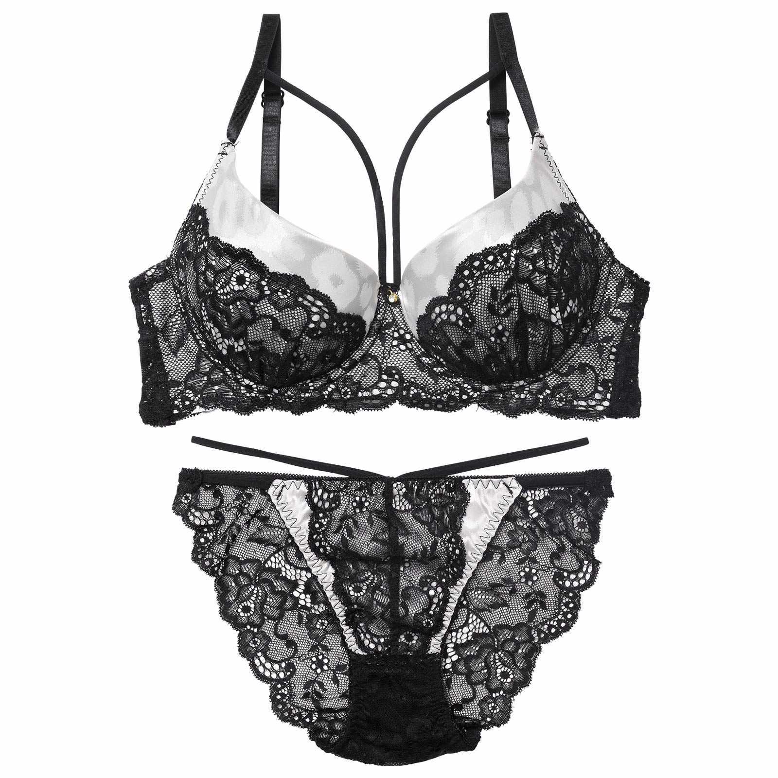 【EFサイズ】sexyサテンレオパードブラジャー&バック透けフルバックショーツ