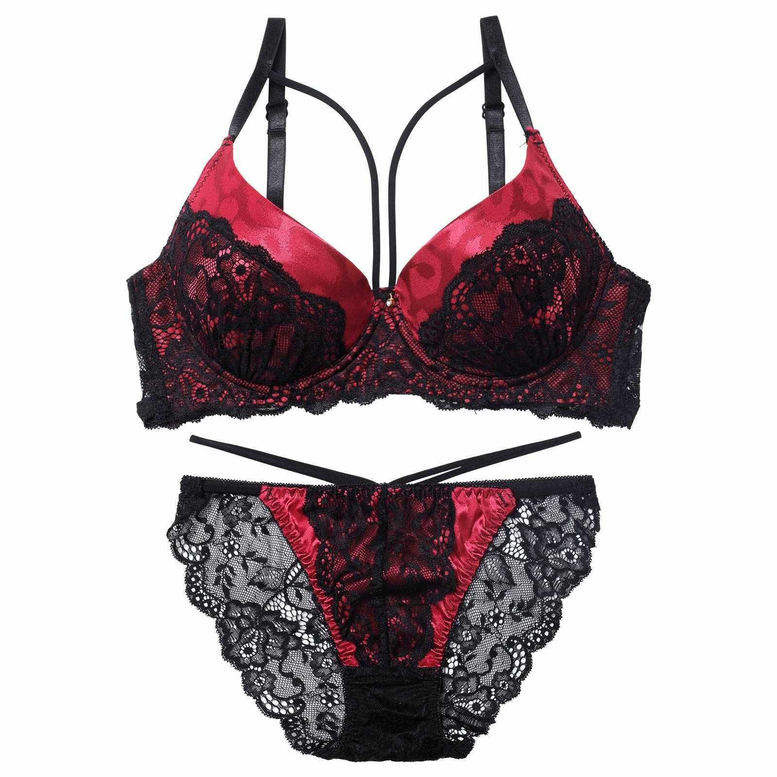 【EFサイズ】sexyサテンレオパードブラジャー&バック透けフルバックショーツ