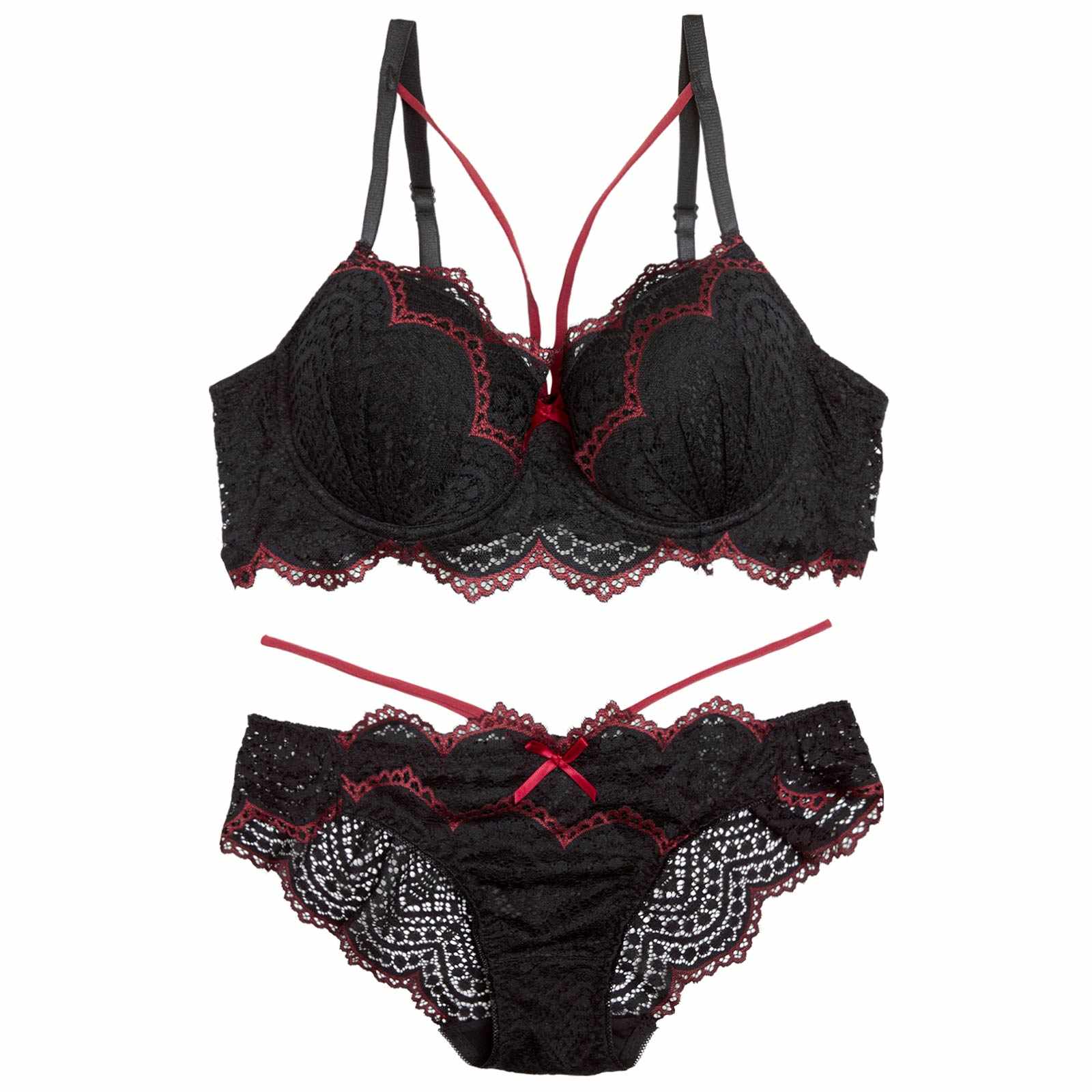 12/10新作!【EFサイズ】ノクターンレースコード育乳脇高ブラジャー&バック透けフルバックショーツ