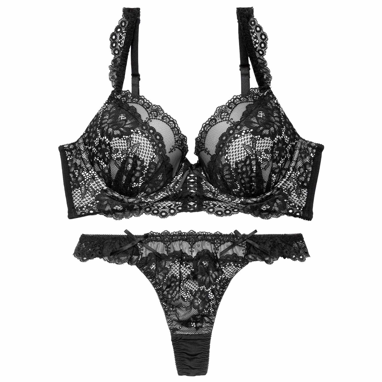 4/24新作!ビターレースアップ育乳脇高ブラジャー&Tバックショーツ